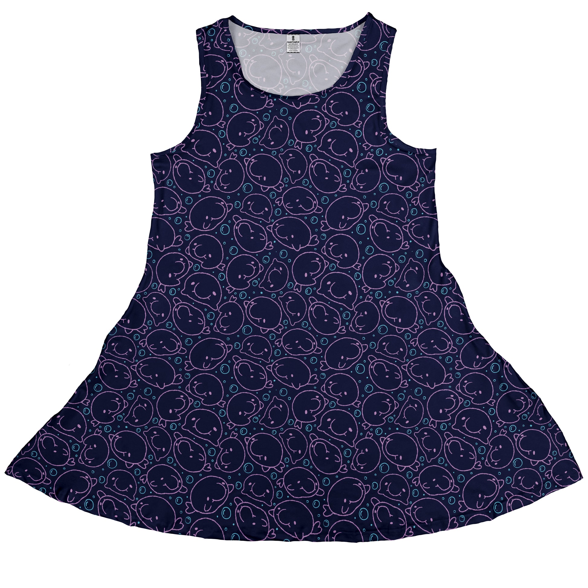 TheBlob Pink Blue Sleeveless Dress front