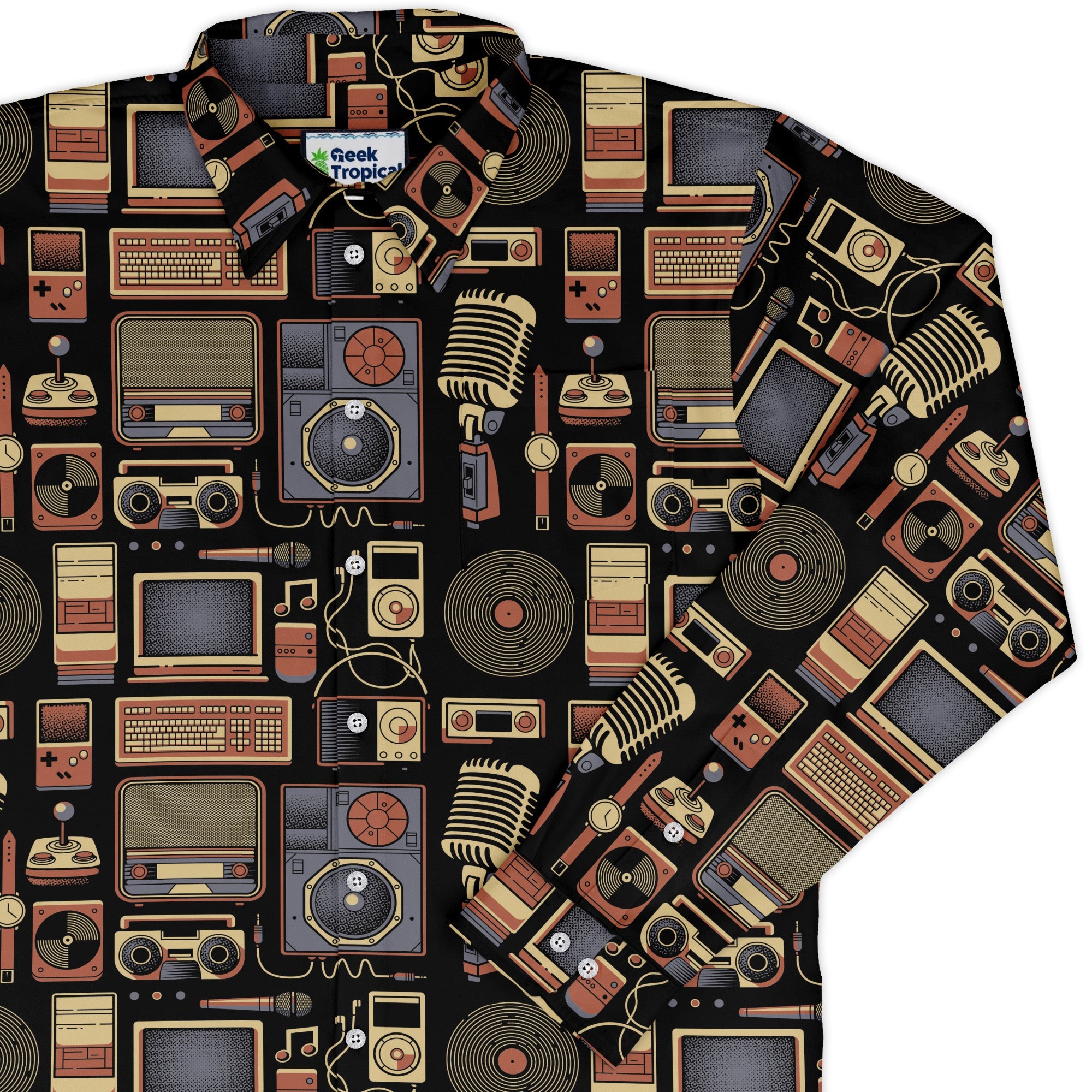 Throwback Tech Long Sleeve Button Up Shirt