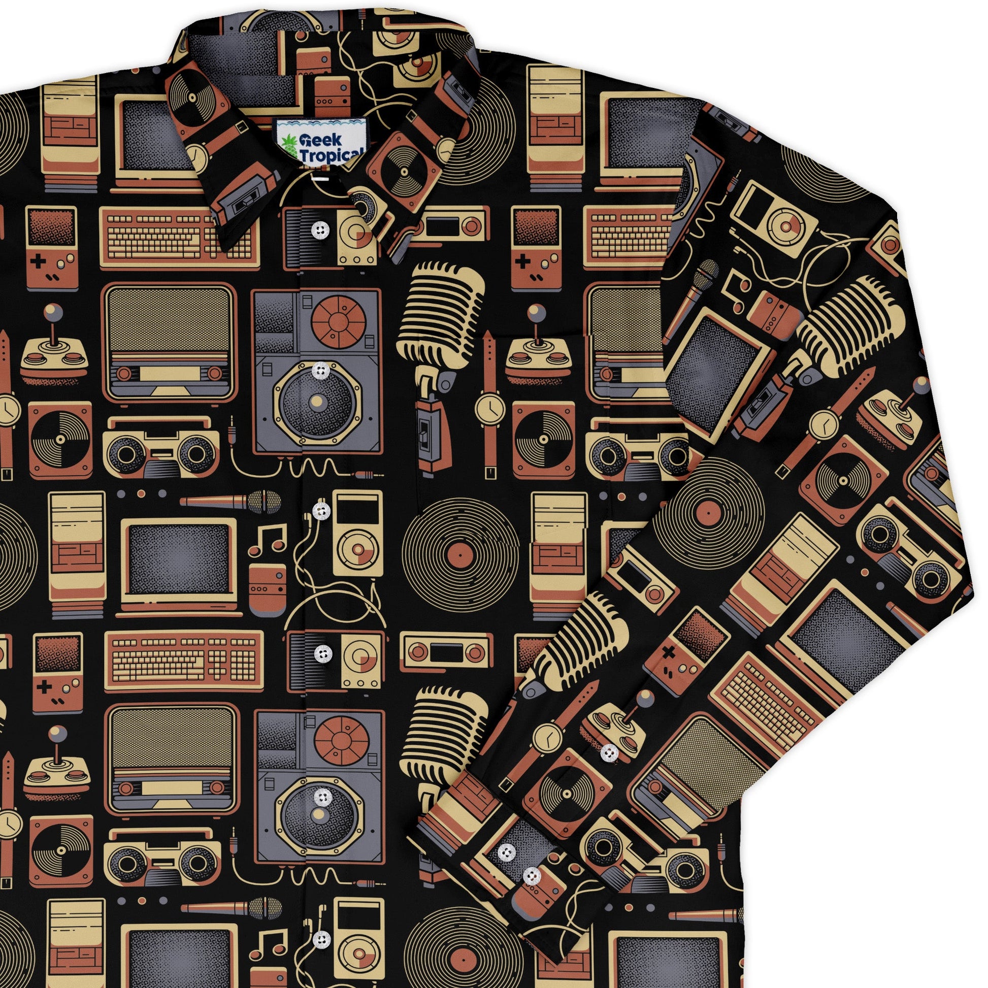 Throwback Tech Long Sleeve Button Up Shirt