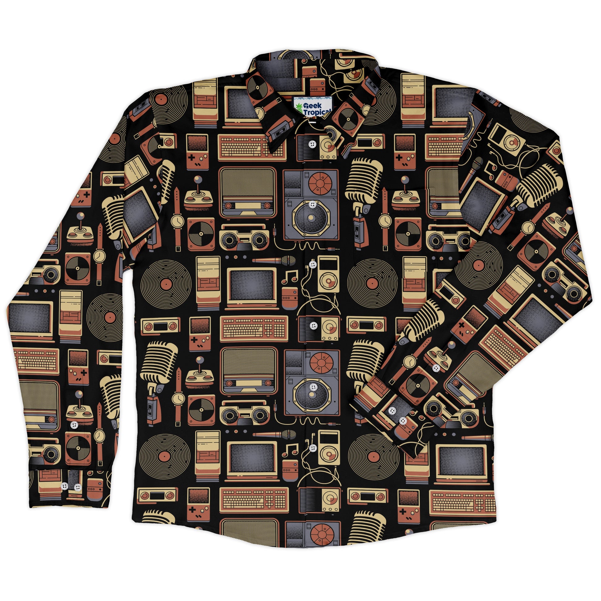 Throwback Tech Long Sleeve Button Up Shirt