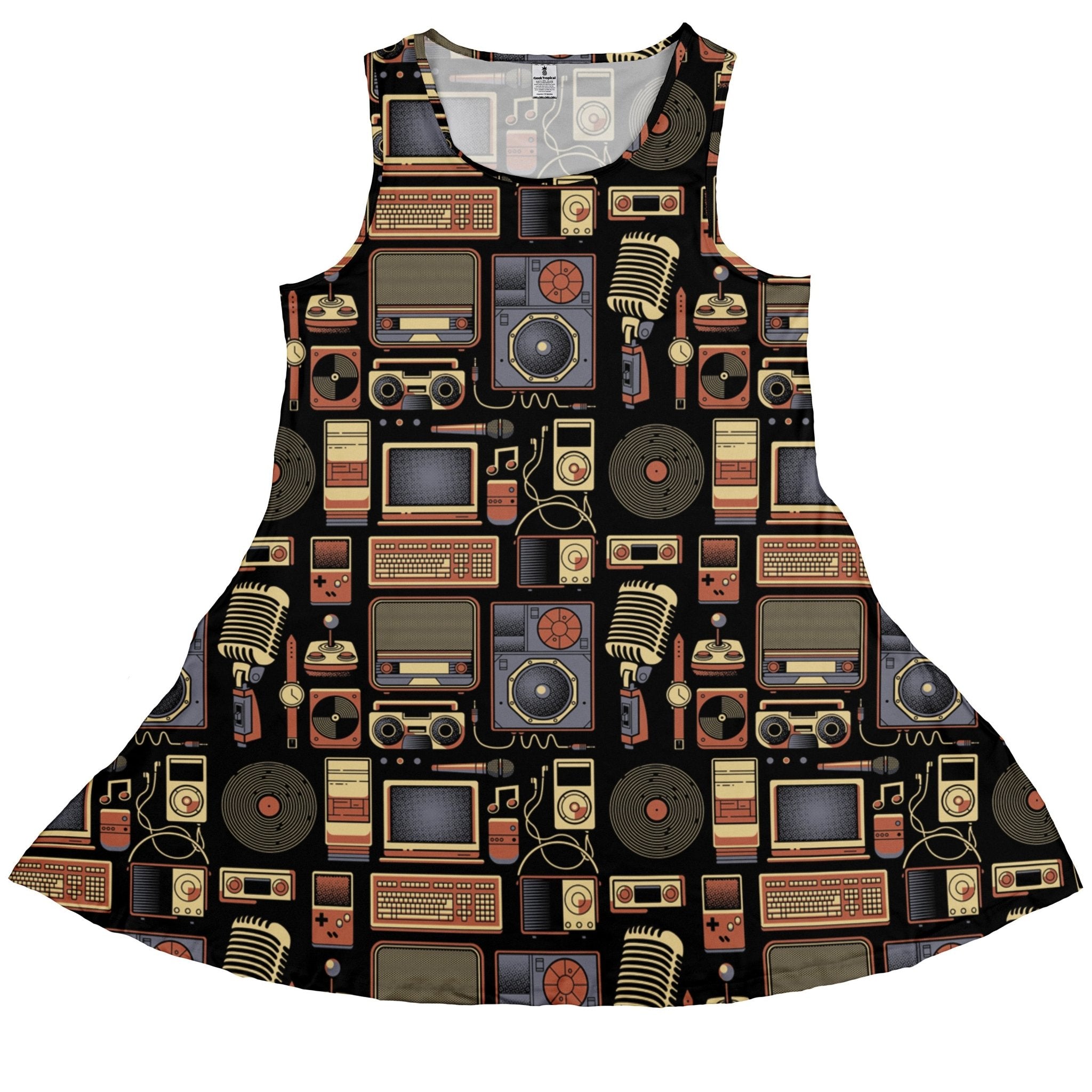 Throwback Tech Dress Geek Nerd Design by Tobe Fonseca lx - C music print