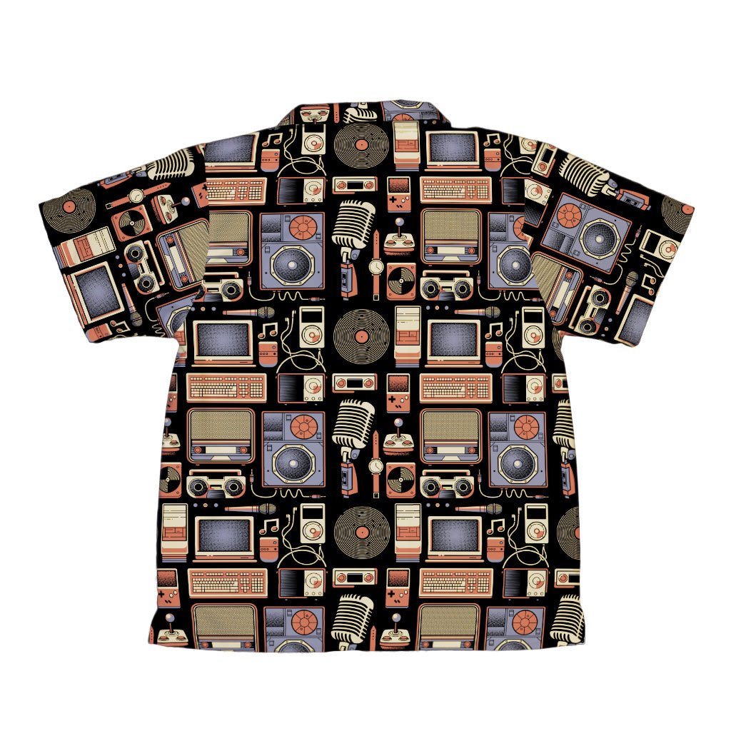 Throwback Tech Youth Hawaiian Shirt - Design by Tobe Fonseca - music print - Q3