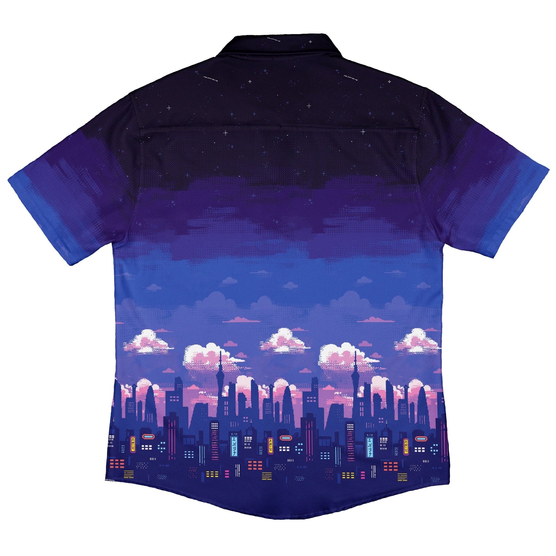 Tokyo Skyline Button Up Shirt Geek Nerd 0925 adult sizing All Adult Button Up Shirts