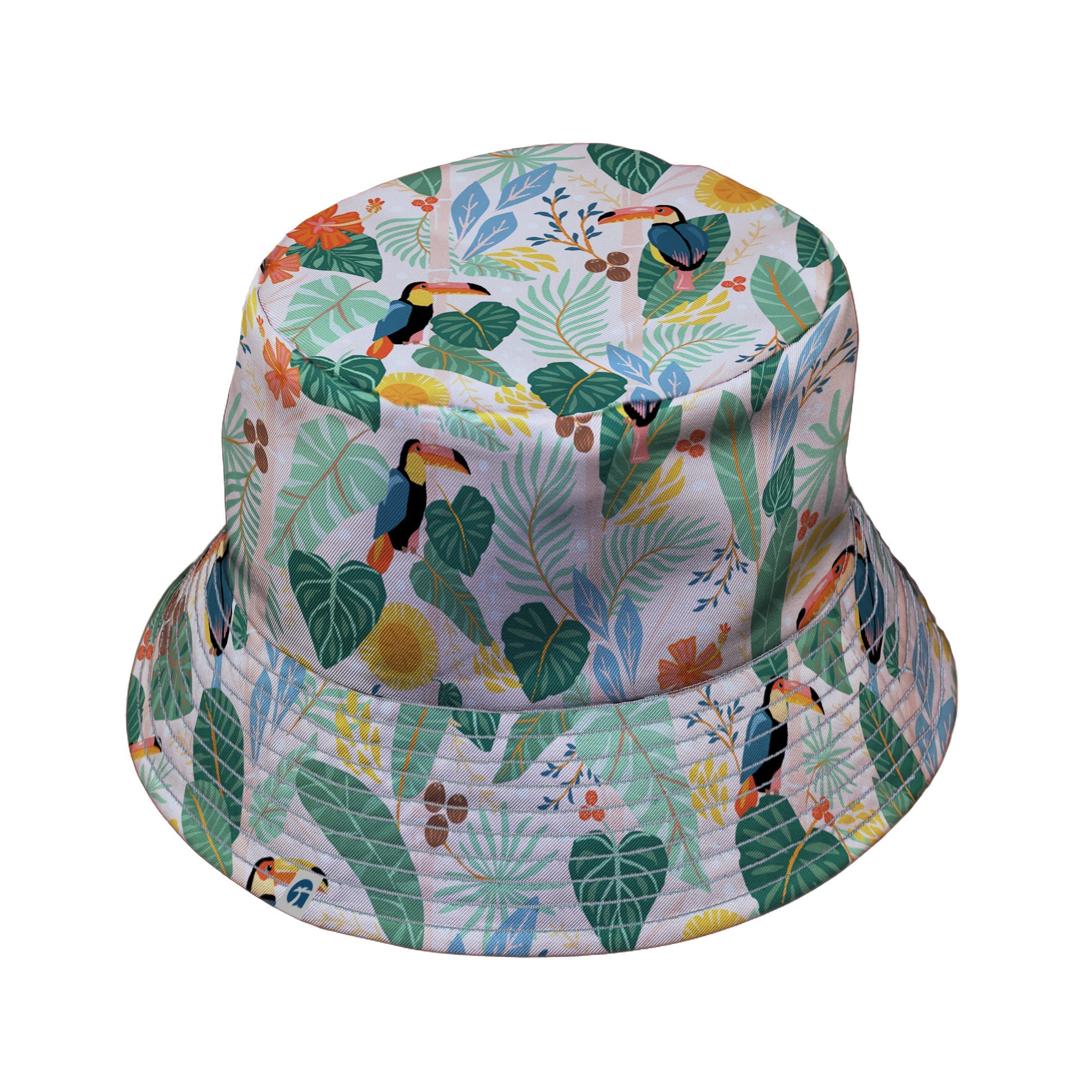 Toucan Tropica Bucket Hat Geek Nerd animal patterns botany print Design by Zirkus Design