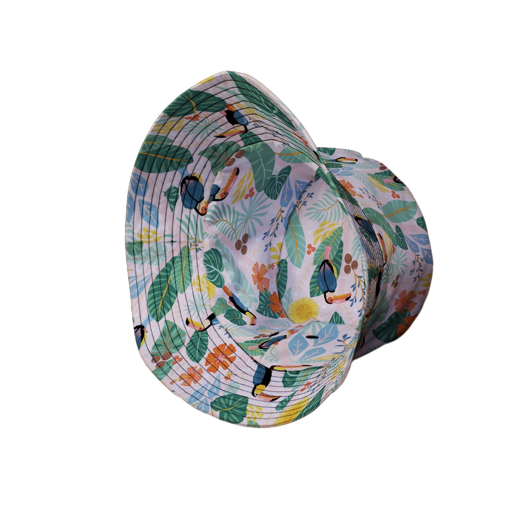 Toucan Tropica Bucket Hat Geek Nerd animal patterns botany print Design by Zirkus Design