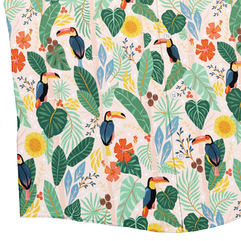 Toucan Tropica Button Up Shirt Geek Nerd adult sizing animal patterns botany print