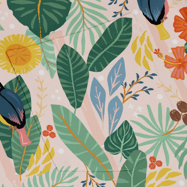 Toucan Tropica Button Up Shirt Geek Nerd adult sizing animal patterns botany print