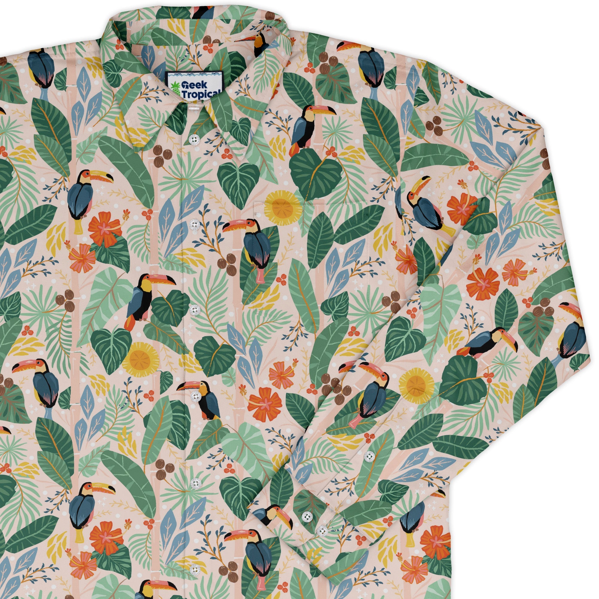 Toucan Tropica Long Sleeve Button Up Shirt