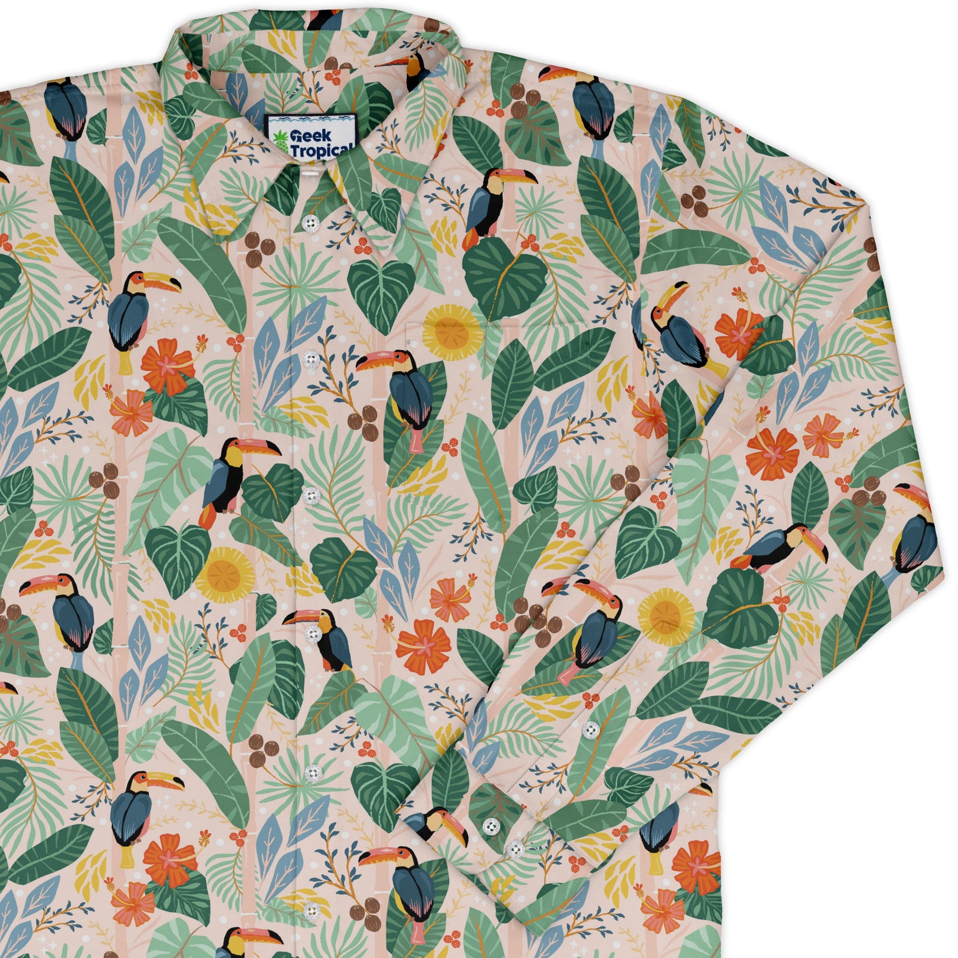 Toucan Tropica Long Sleeve Button Up Shirt