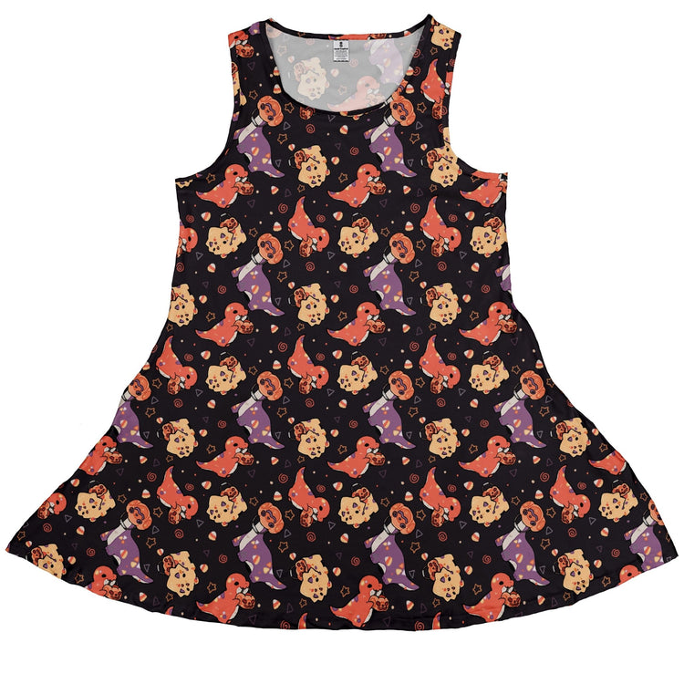 Trick or Treat Dinos Dress Geek Nerd 0925 Animal Patterns Design by Ardi Tong