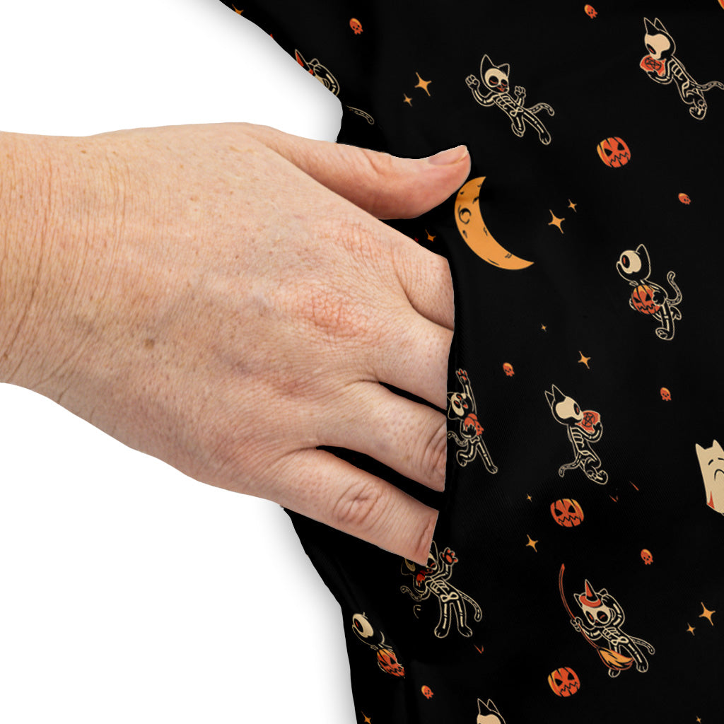 Trick or Treat Halloween Cats Sleeveless Dress Pocket