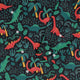 Tropical Dinosaur Green Aloha Long Sleeve Button Up Shirt Geek Nerd adult sizing dinosaur print FLOW DESC WRITING