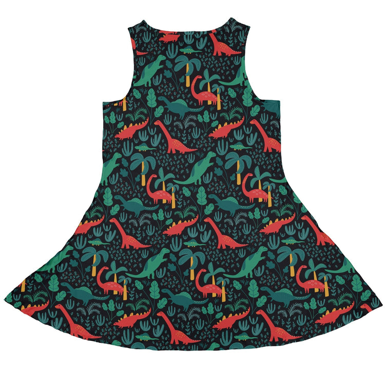 Tropical Dinosaur Green Aloha Dress Geek Nerd dinosaur print lx - C Maximalist Patterns