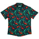 Tropical Dinosaur Green Aloha Button Up Shirt - adult sizing - dinosaur print - Maximalist Patterns