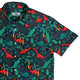 Tropical Dinosaur Green Aloha Button Up Shirt - adult sizing - dinosaur print - Maximalist Patterns