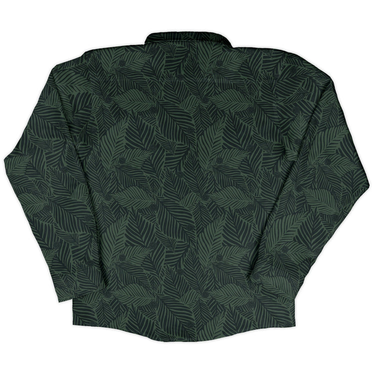 Tropical Dnd Dice Long Sleeve Button Up Shirt Geek Nerd adult sizing Design by Dunking Toast dnd & rpg print