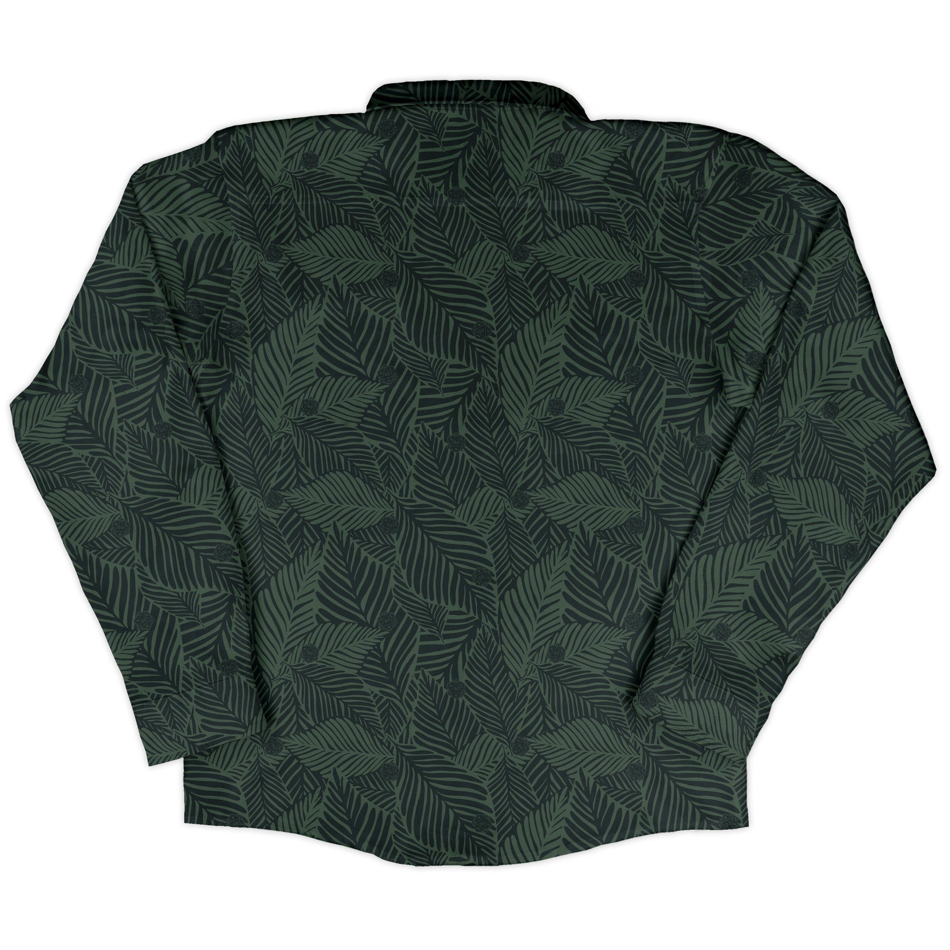 Tropical Dnd Dice Long Sleeve Button Up Shirt
