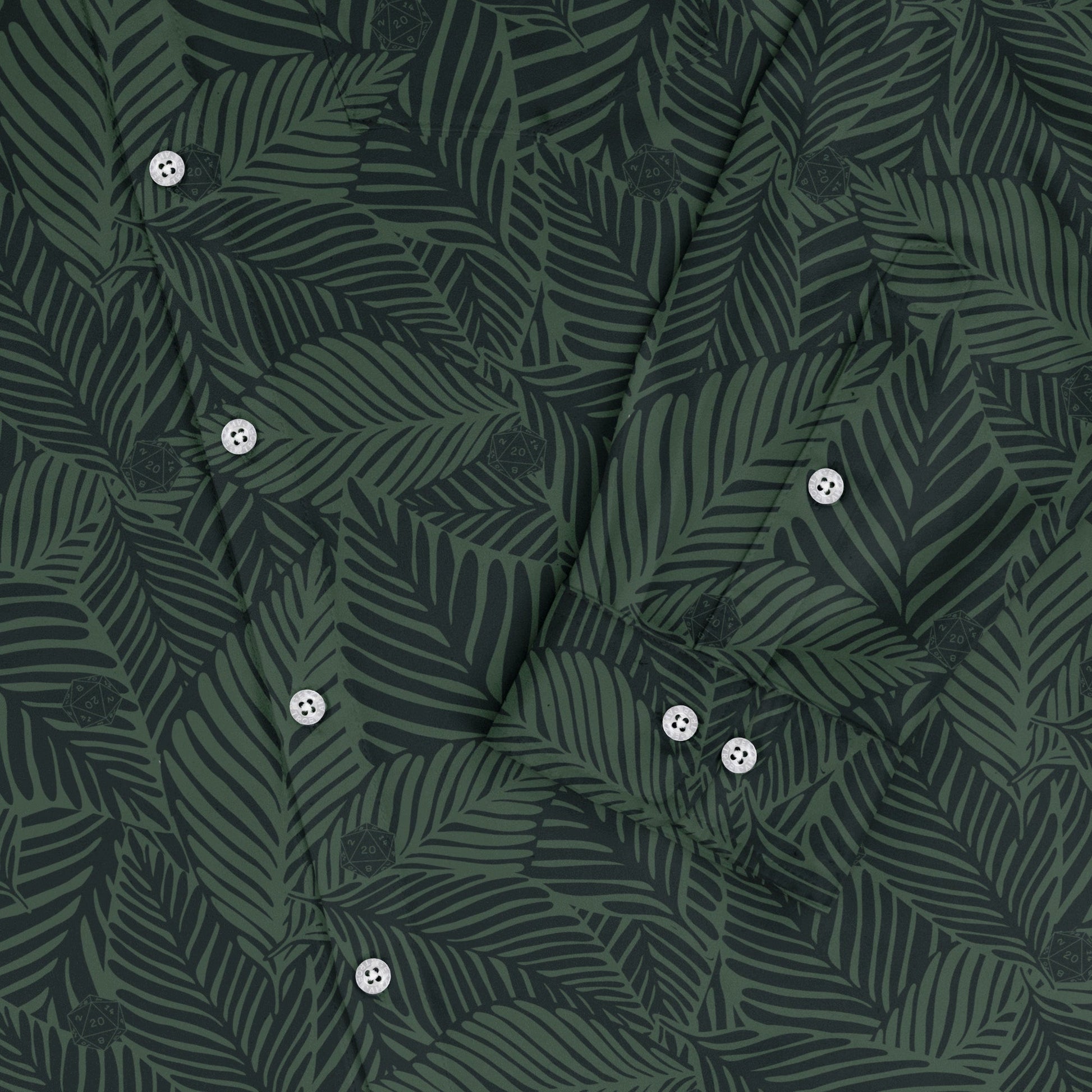 Tropical Dnd Dice Long Sleeve Button Up Shirt