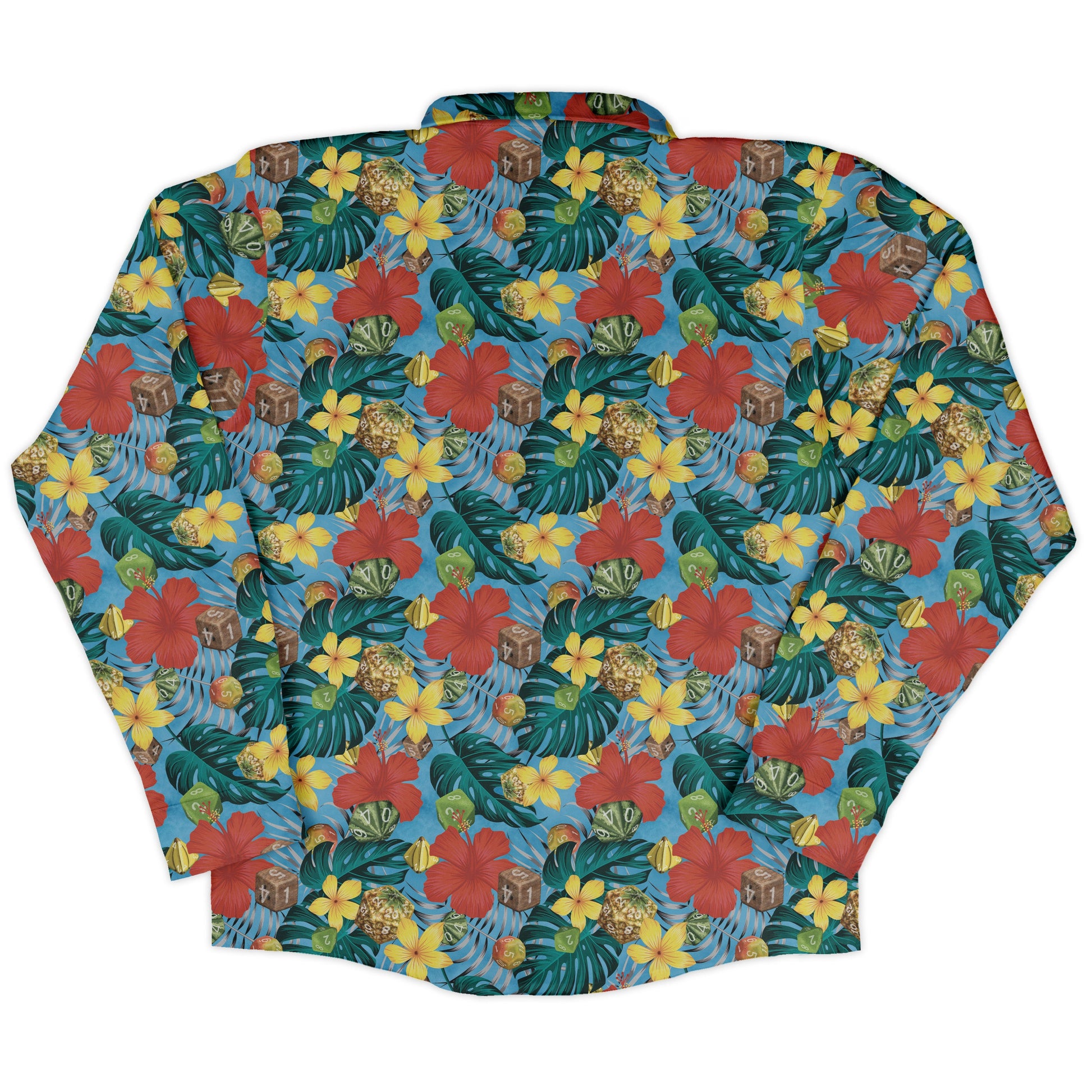Tropical Fruit Dice Dnd Long Sleeve Button Up Shirt