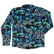 Tropical UFO Space Long Sleeve Button Up Shirt Geek Nerd adult sizing Design by Random Galaxy FLOW DESC WRITING