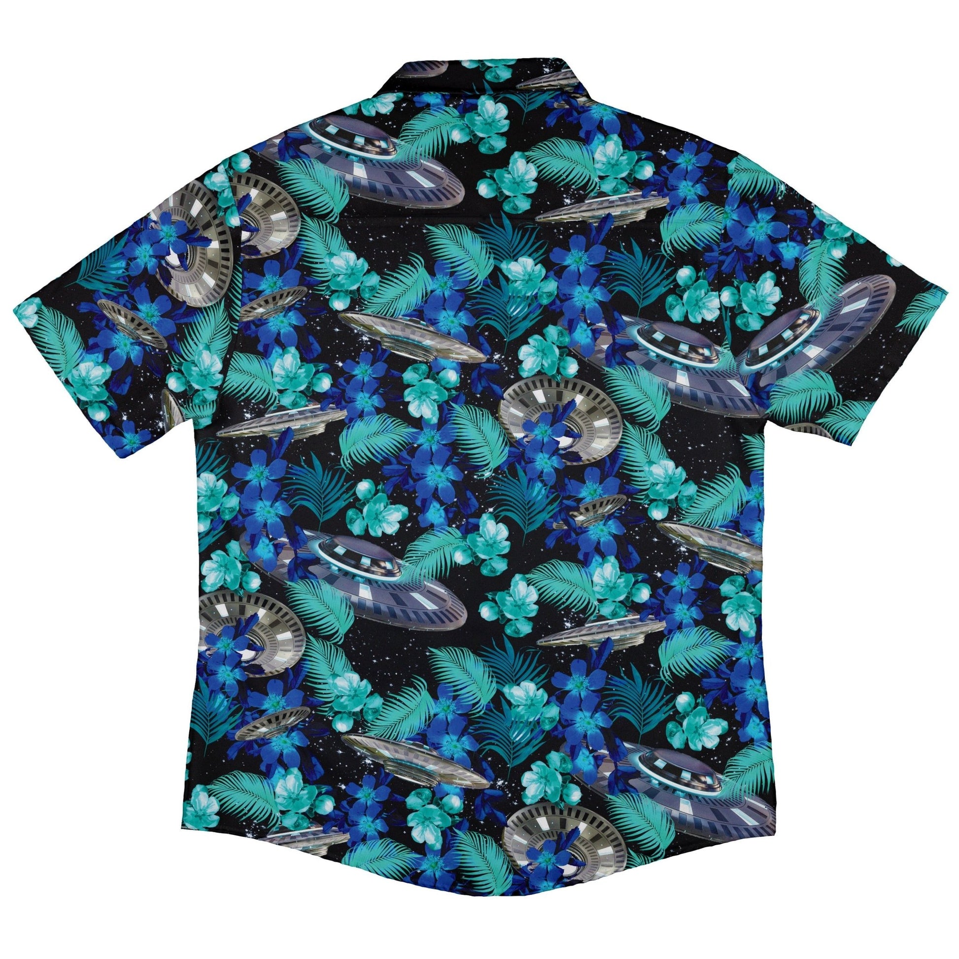Tropical UFO Space Button Up Shirt - adult sizing - Design by Random Galaxy - Maximalist Patterns