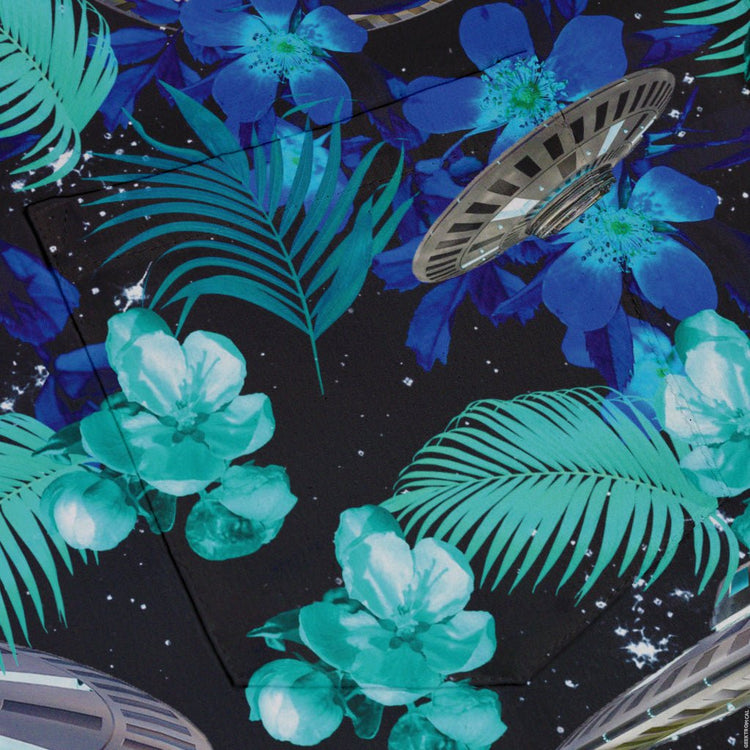 Tropical UFO Space Button Up Shirt - adult sizing - Design by Random Galaxy - Maximalist Patterns