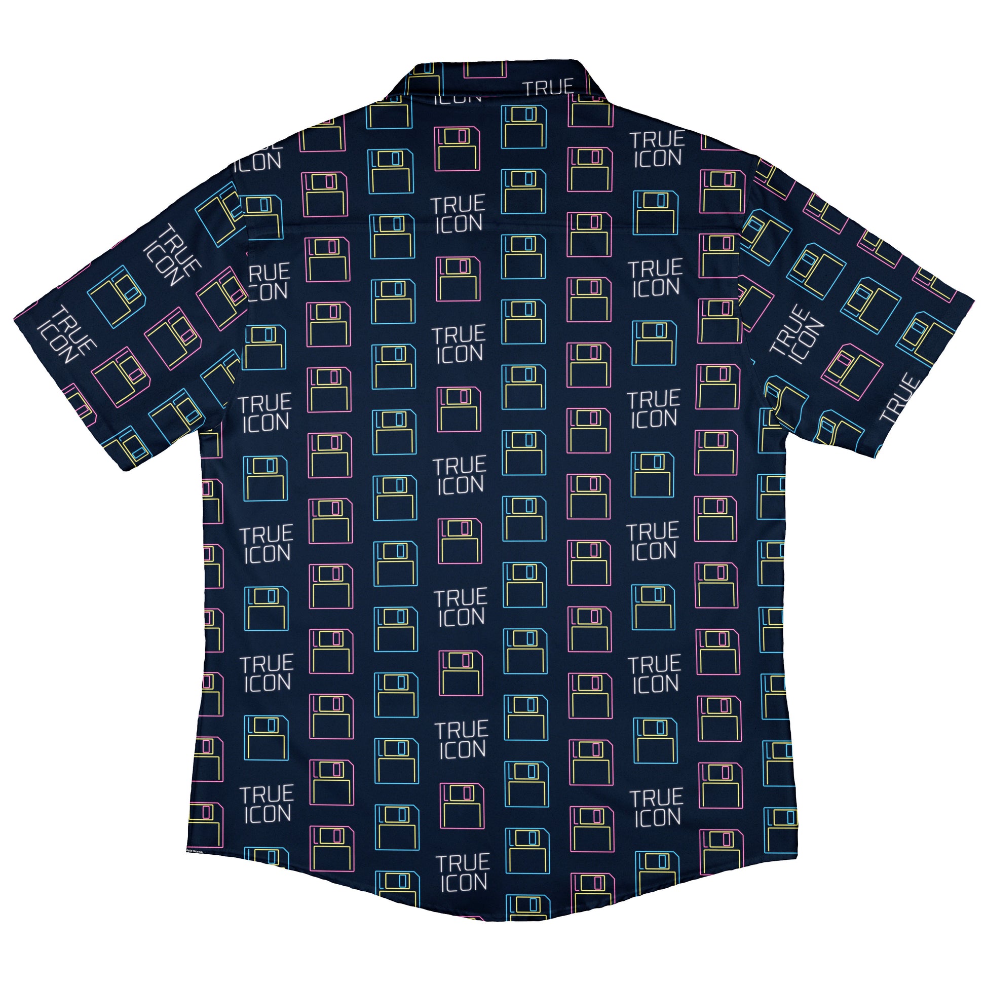 True Icon Floppy Disk Button Up Shirt Back
