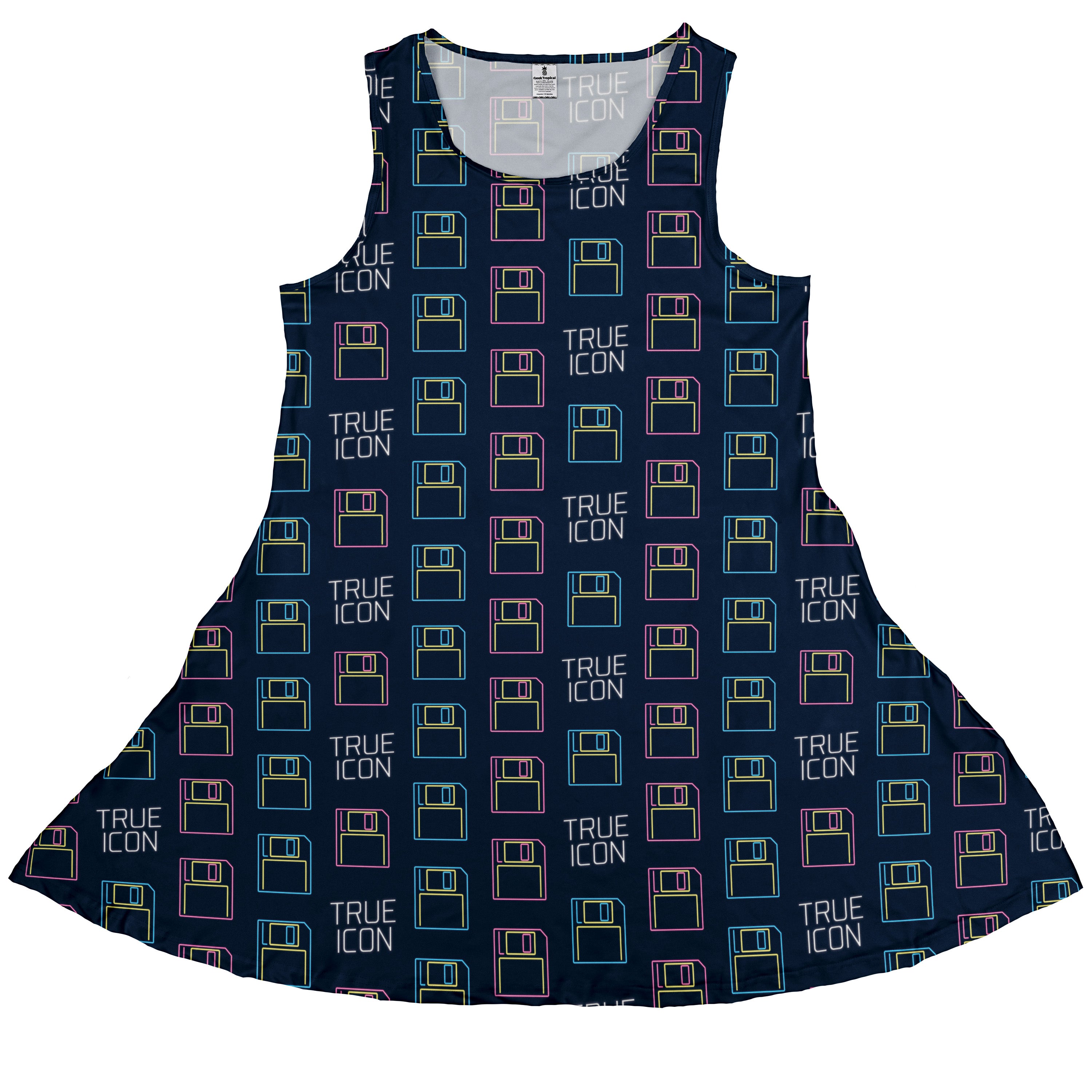 True Icon Floppy Disk Sleeveless Dress front
