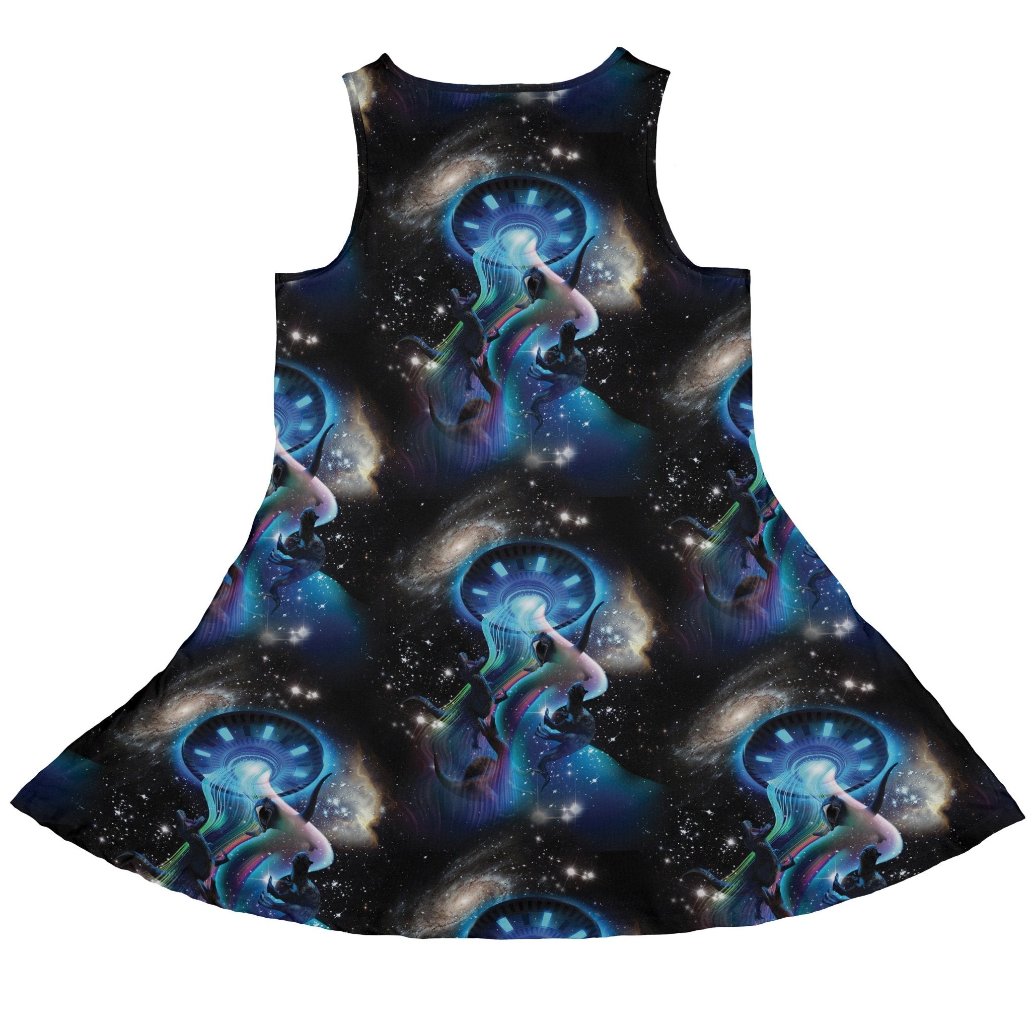 Ufo Abduction Of Dinosaurs Dress Geek Nerd Design by Random Galaxy lx - C Maximalist Patterns