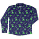 UFO Cow Abduction Long Sleeve Button Up Shirt Geek Nerd adult sizing Animal Patterns Design by Heather Davenport