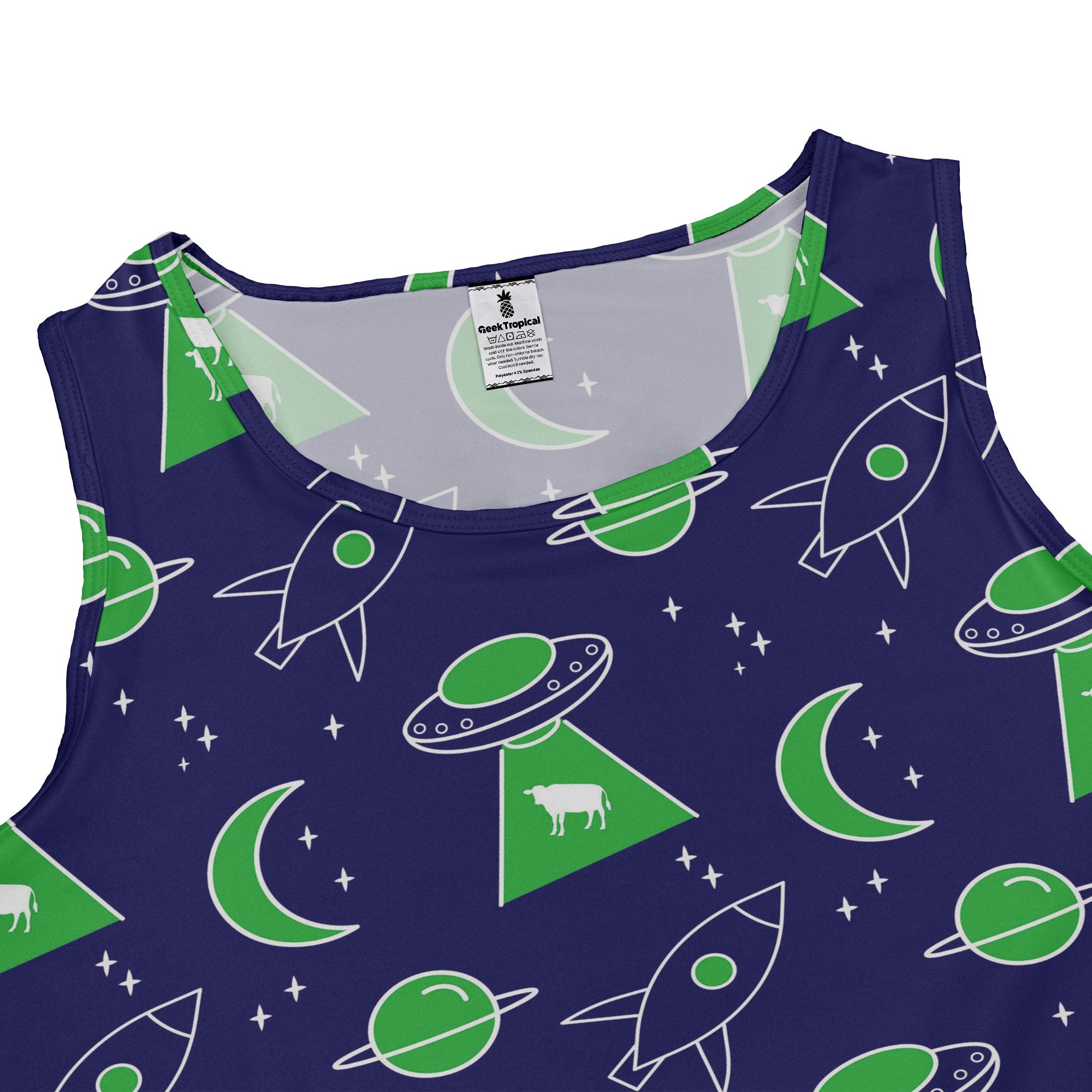 Ufo Cow Abduction Dress Geek Nerd Animal Patterns Design by Heather Davenport lx - C