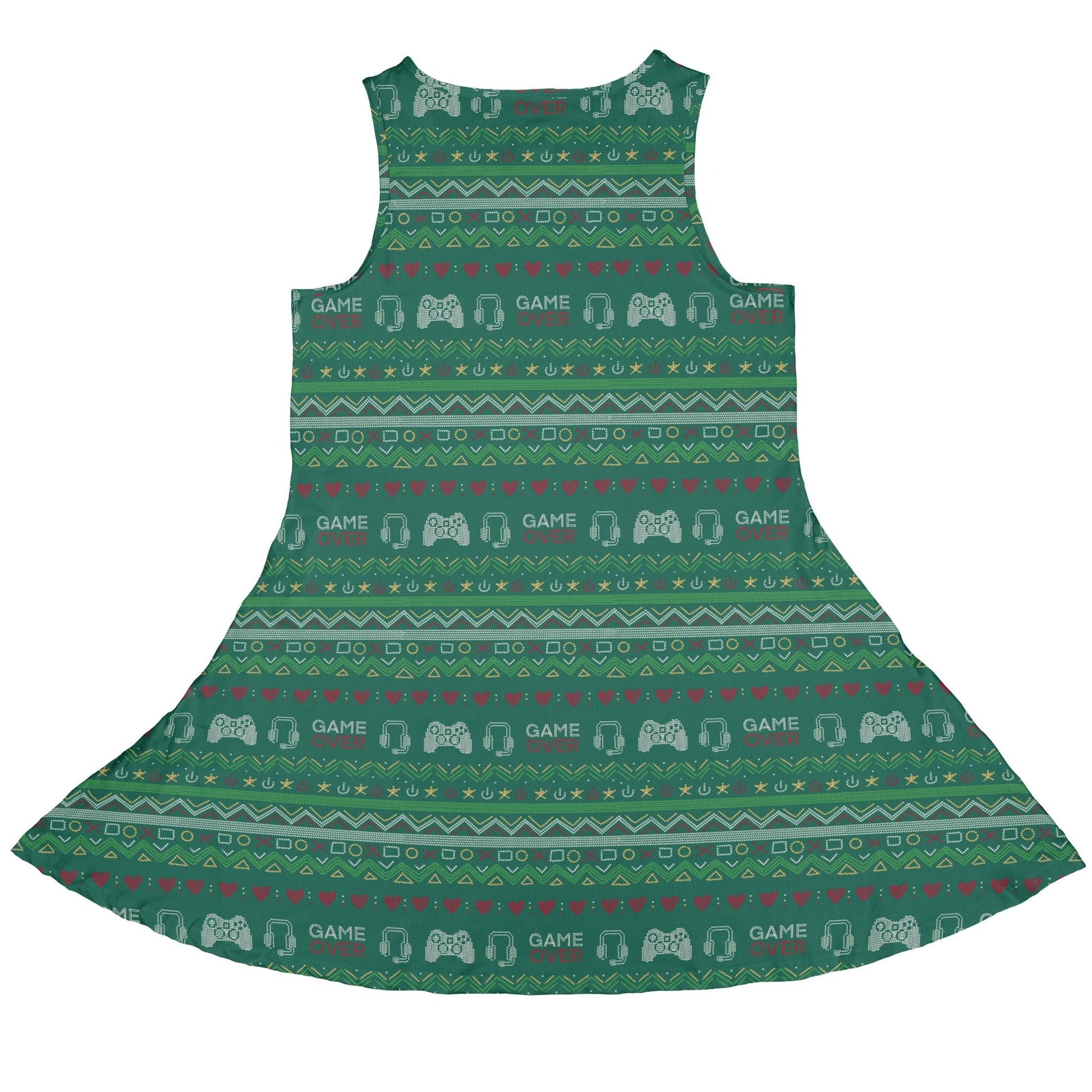 Ugly Christmas Sweater Video Gamer Dress Geek Nerd Christmas Print Design by Claire Murphy lx - C
