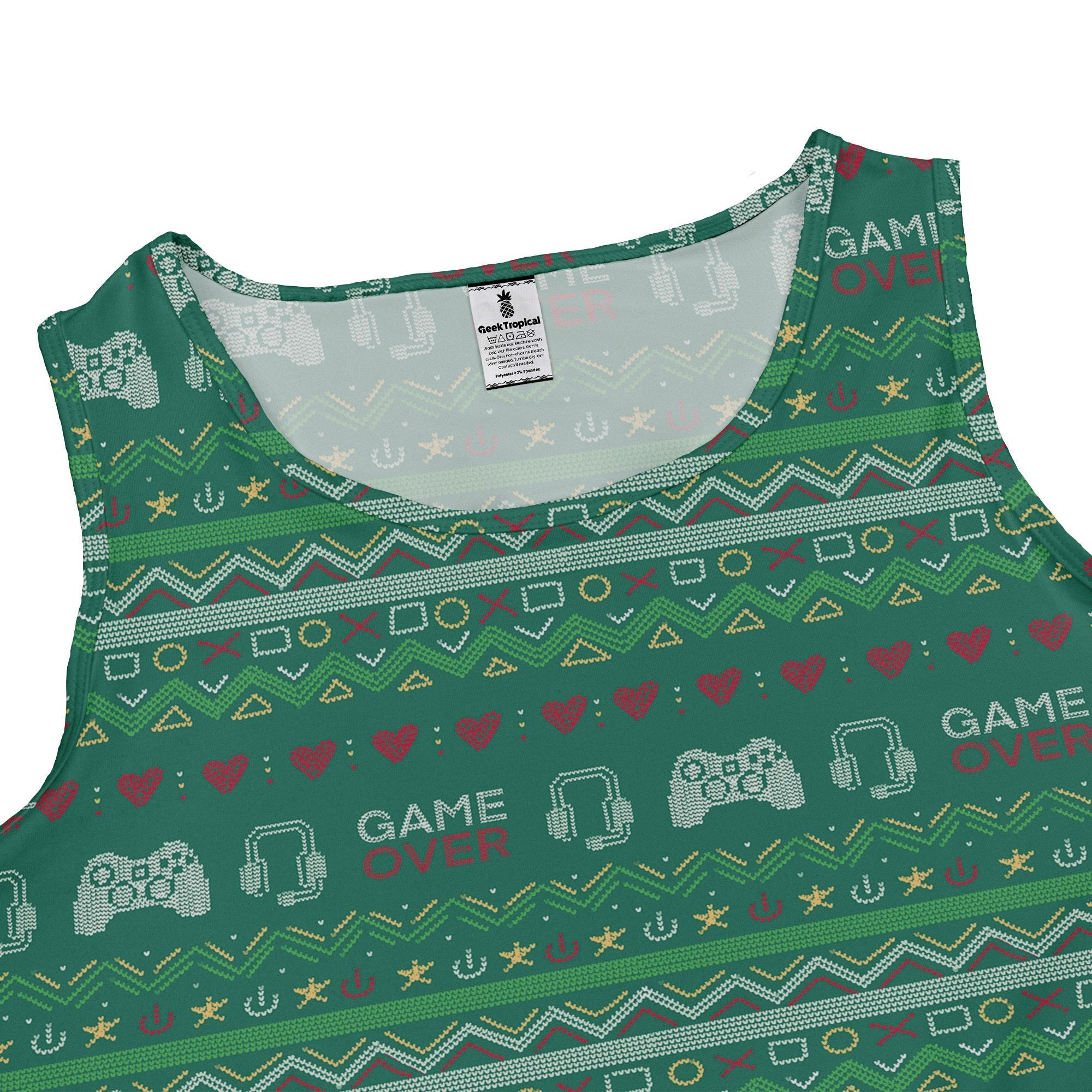 Ugly Christmas Sweater Video Gamer Dress Geek Nerd Christmas Print Design by Claire Murphy lx - C