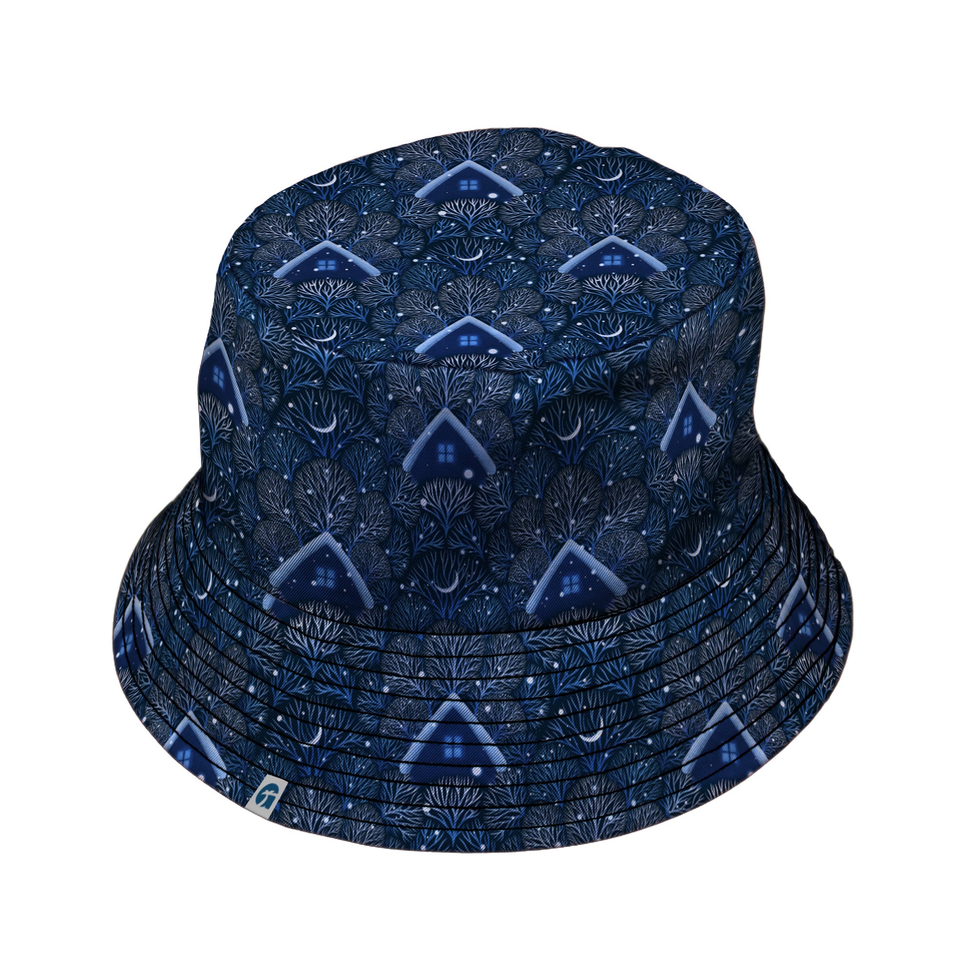 Under the Winter Moon Bucket Hat Black Stitching