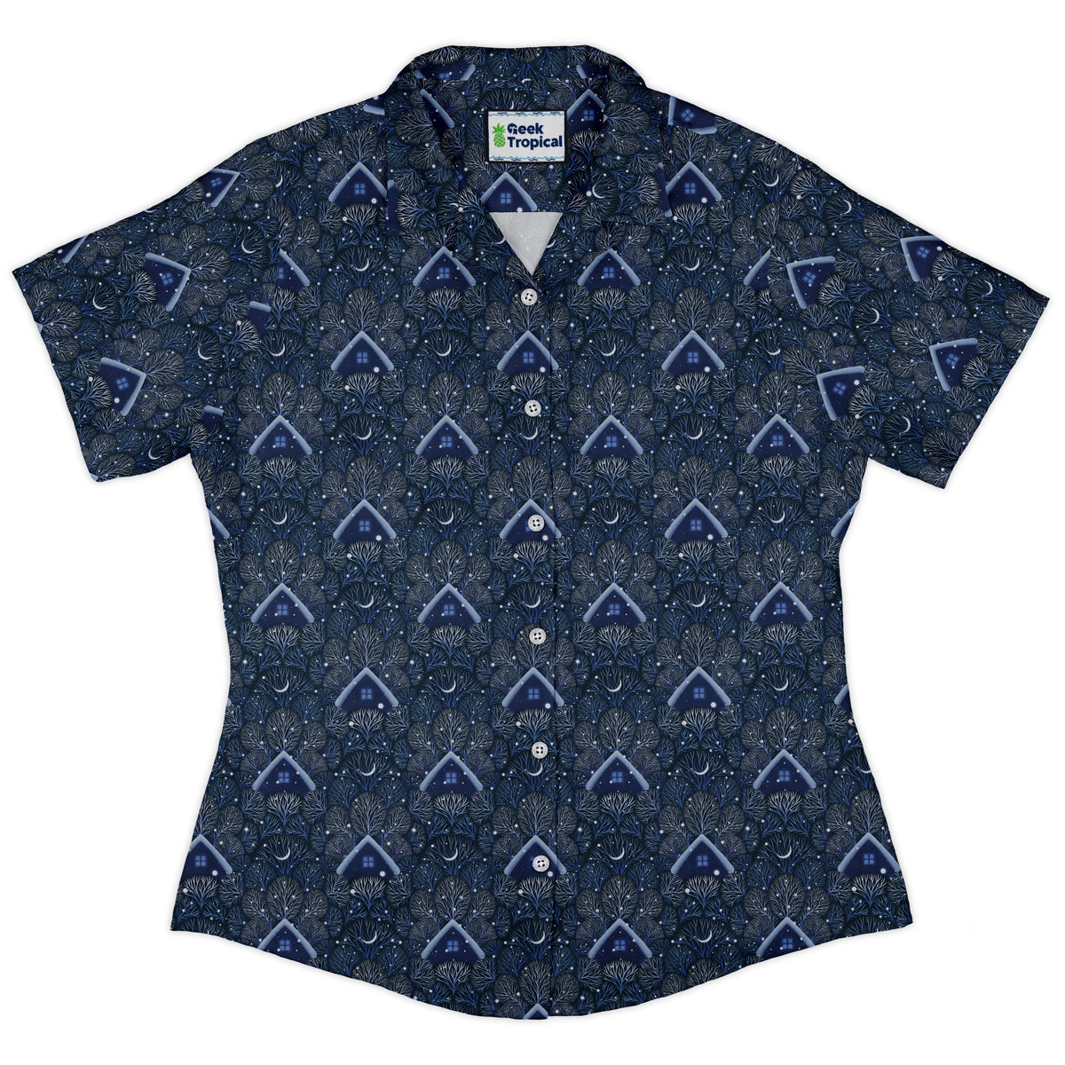 Under the Winter Moon Curvy Button Up Shirt womens front