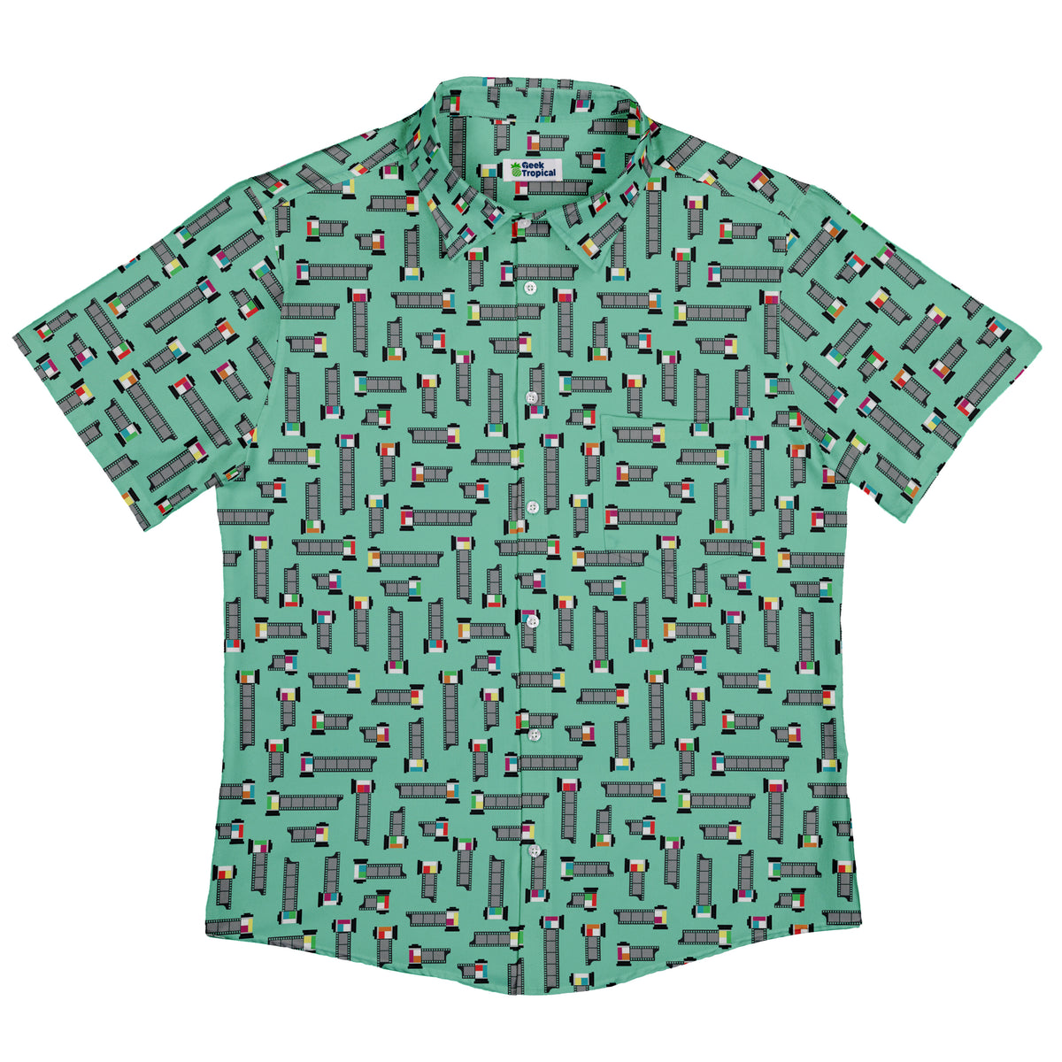 Unfiltered Cuts Blue Button Up Shirt Flat Front