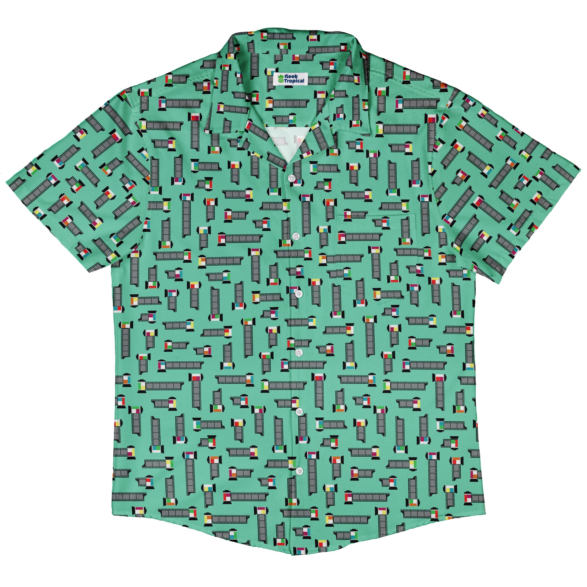 Unfiltered Cuts Blue Button Up Shirt Hawaiian Front