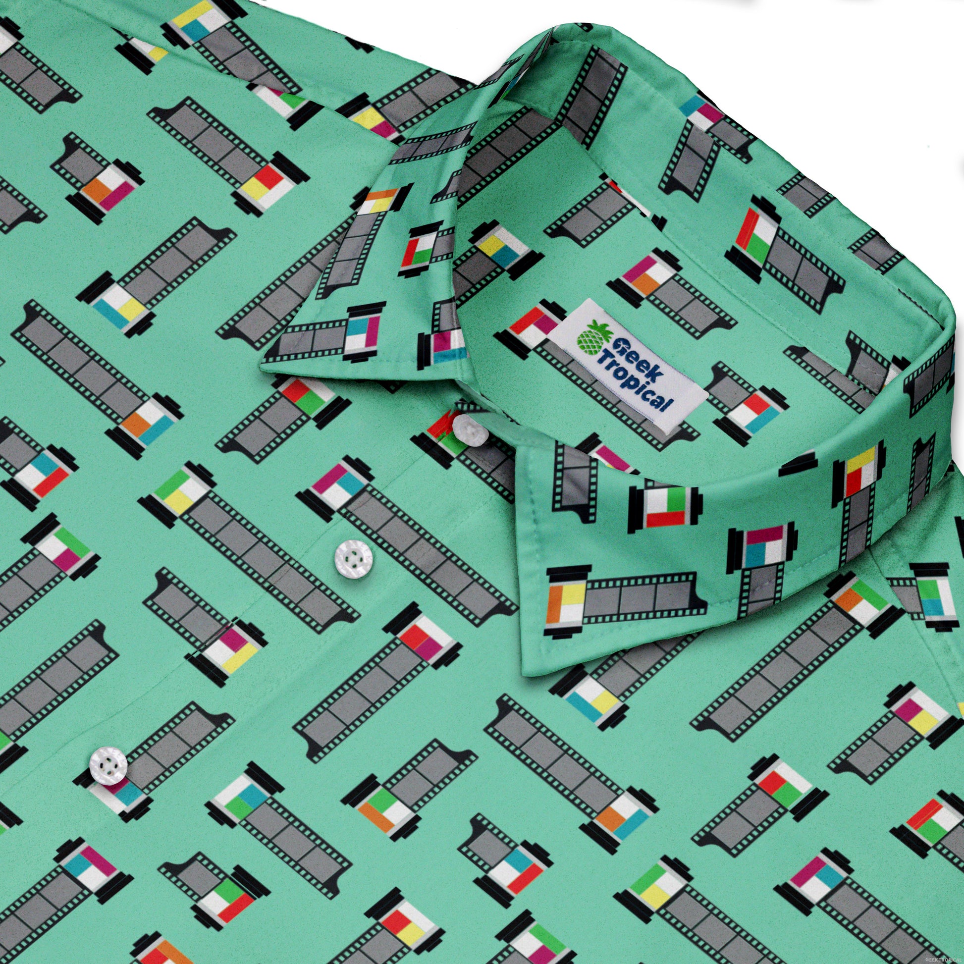 Unfiltered Cuts Blue Button Up Shirt Neck
