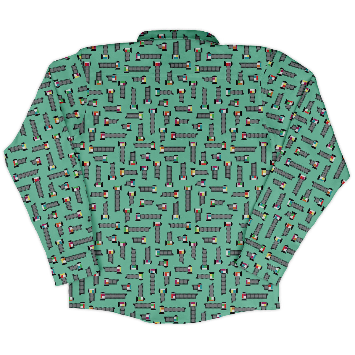 Unfiltered Cuts Blue Long Sleeve Button Up Shirt back