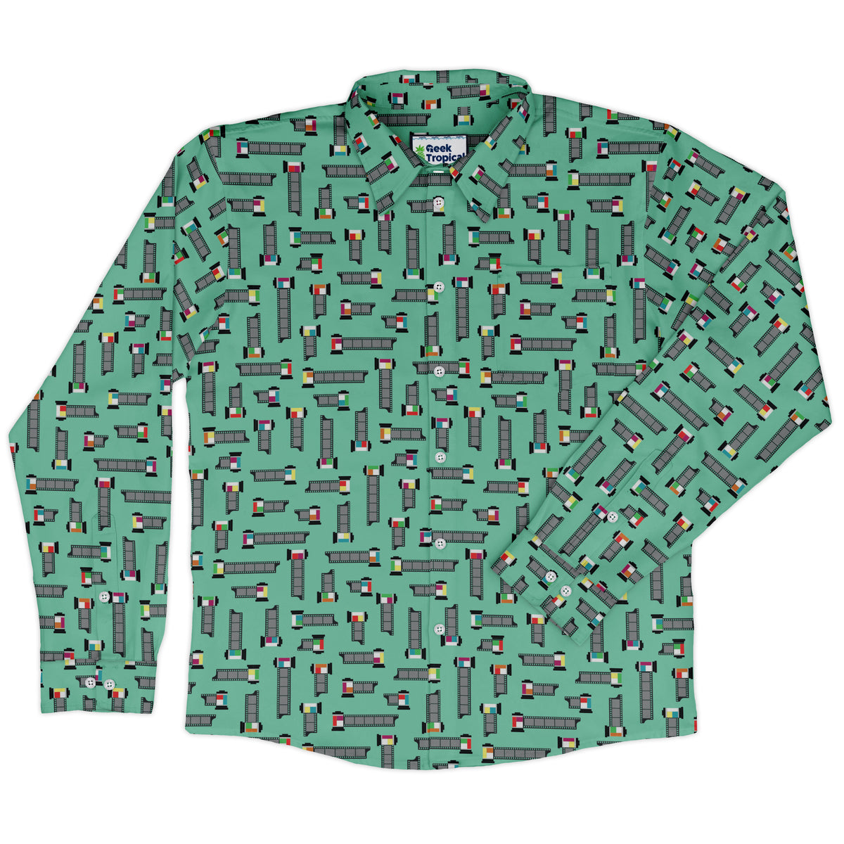 Unfiltered Cuts Blue Long Sleeve Button Up Shirt front