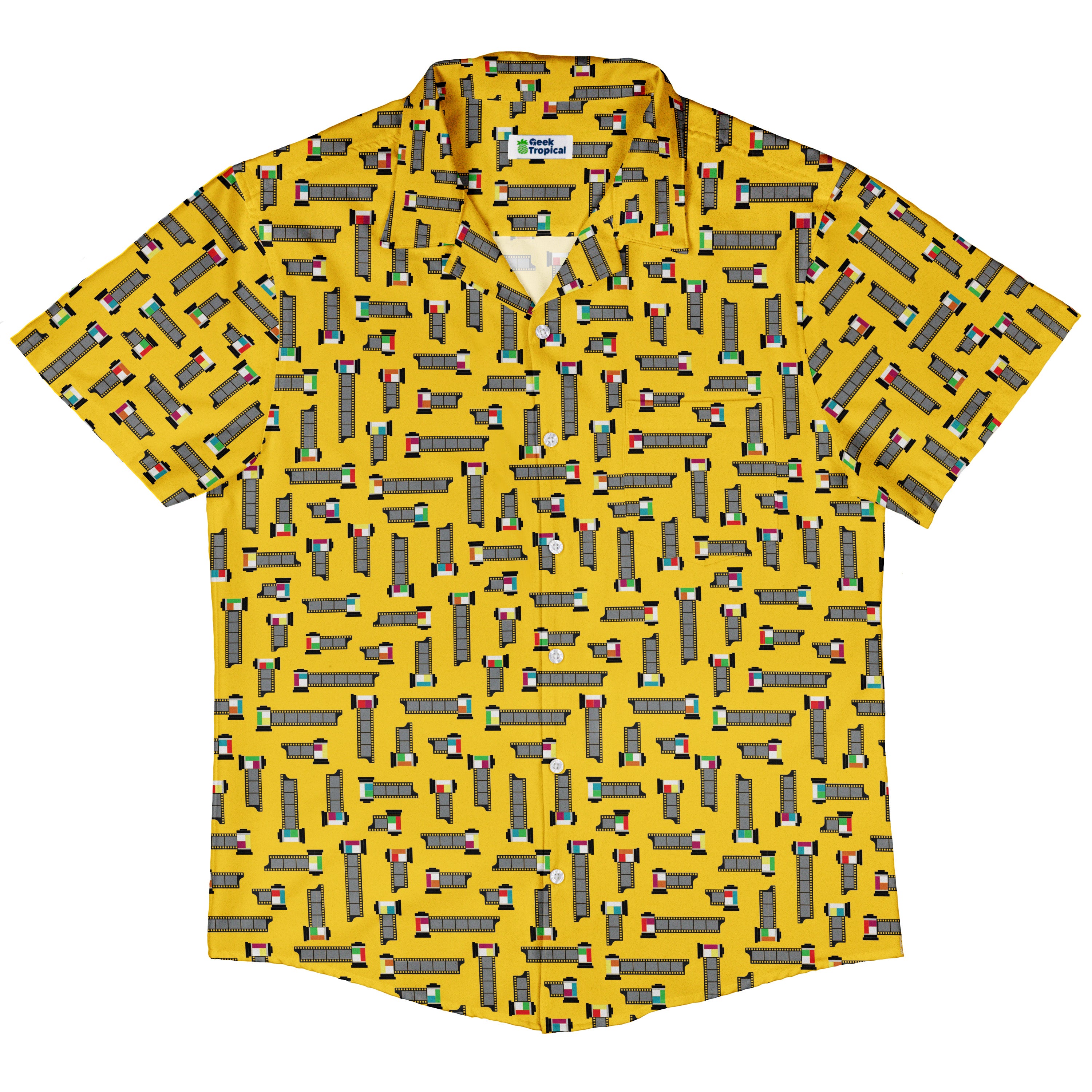 Unfiltered Cuts Yellow Button Up Shirt Hawaiian Front