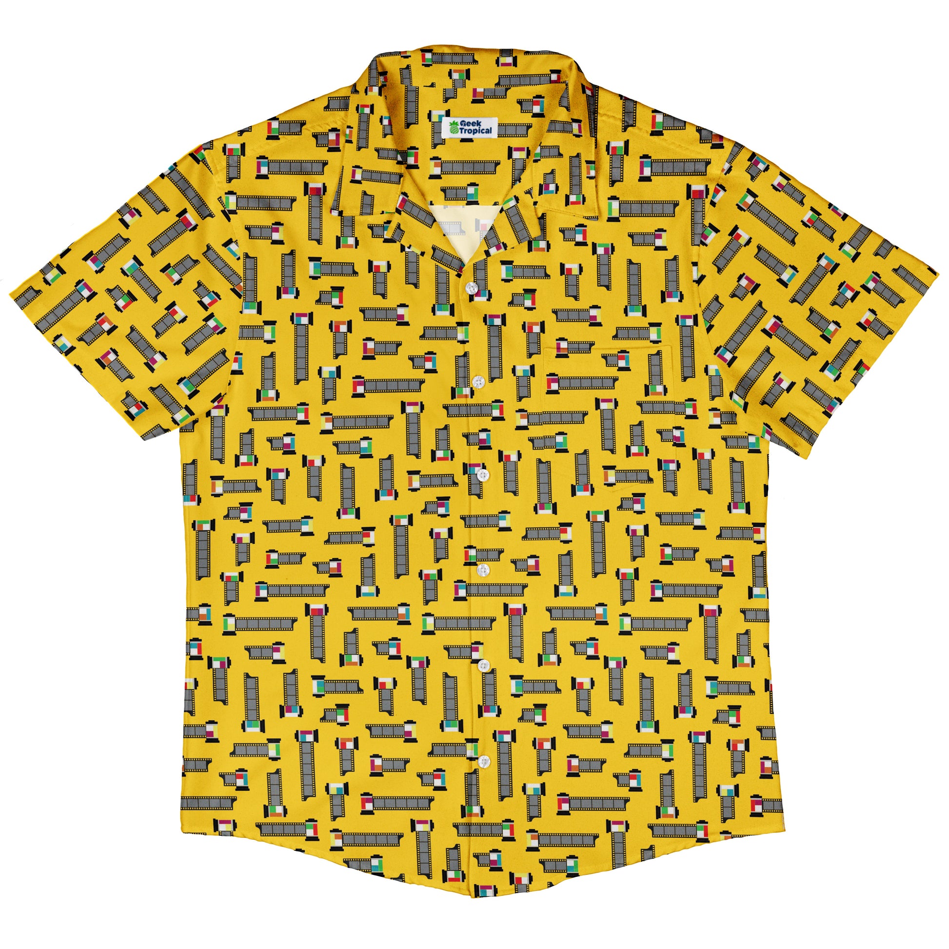 Unfiltered Cuts Yellow Button Up Shirt Hawaiian Front