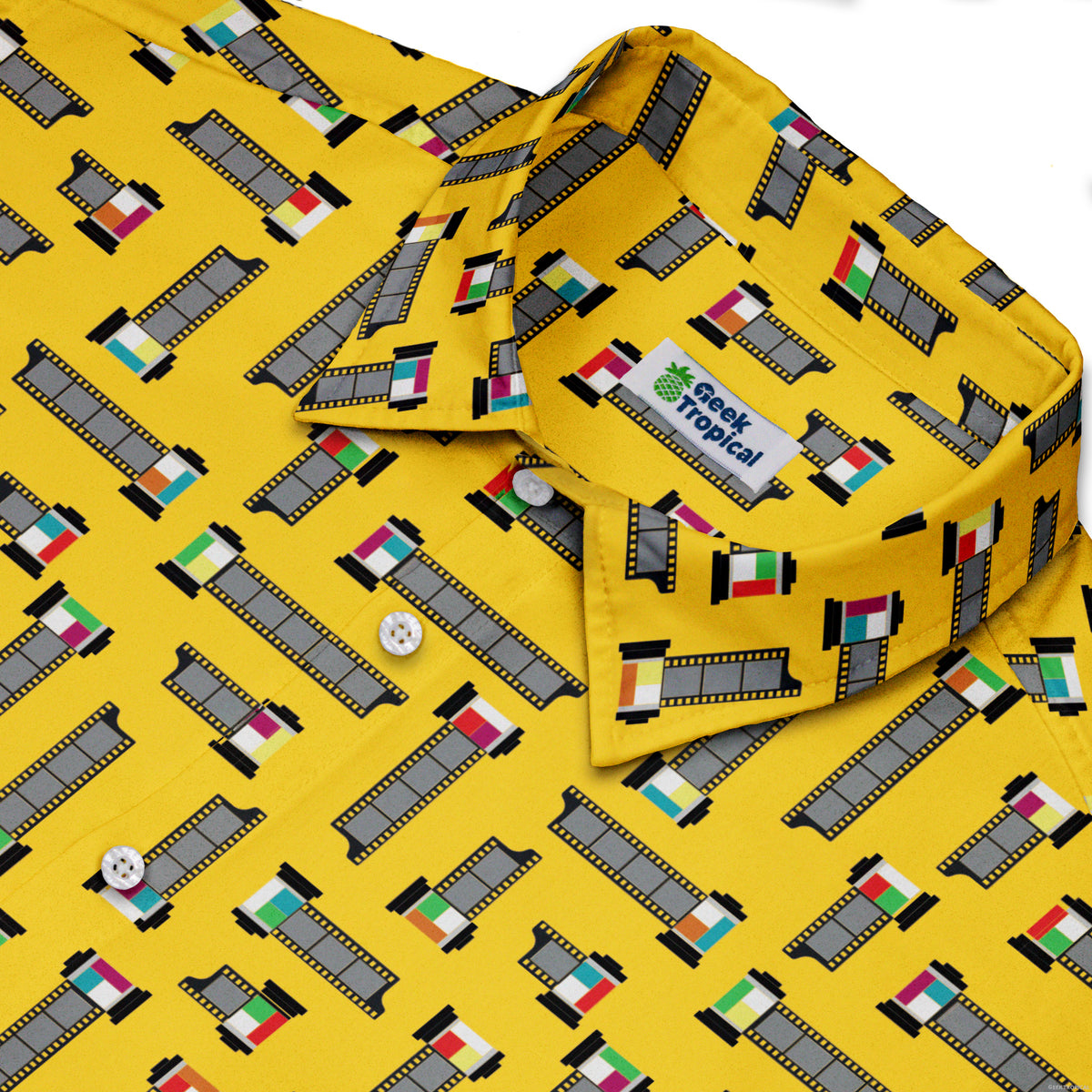 Unfiltered Cuts Yellow Button Up Shirt Neck