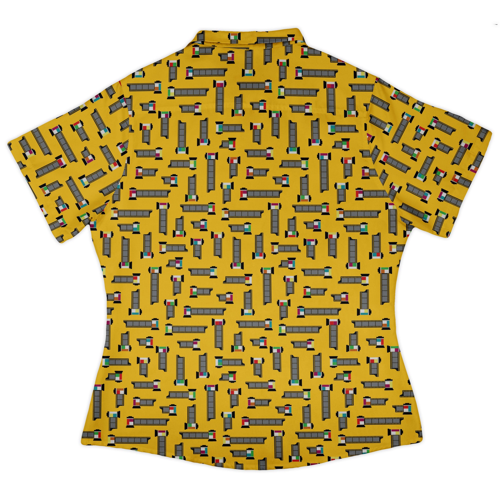 Unfiltered Cuts Yellow Curvy Button Up Shirt Old Curvy Button Up Shirt womens back