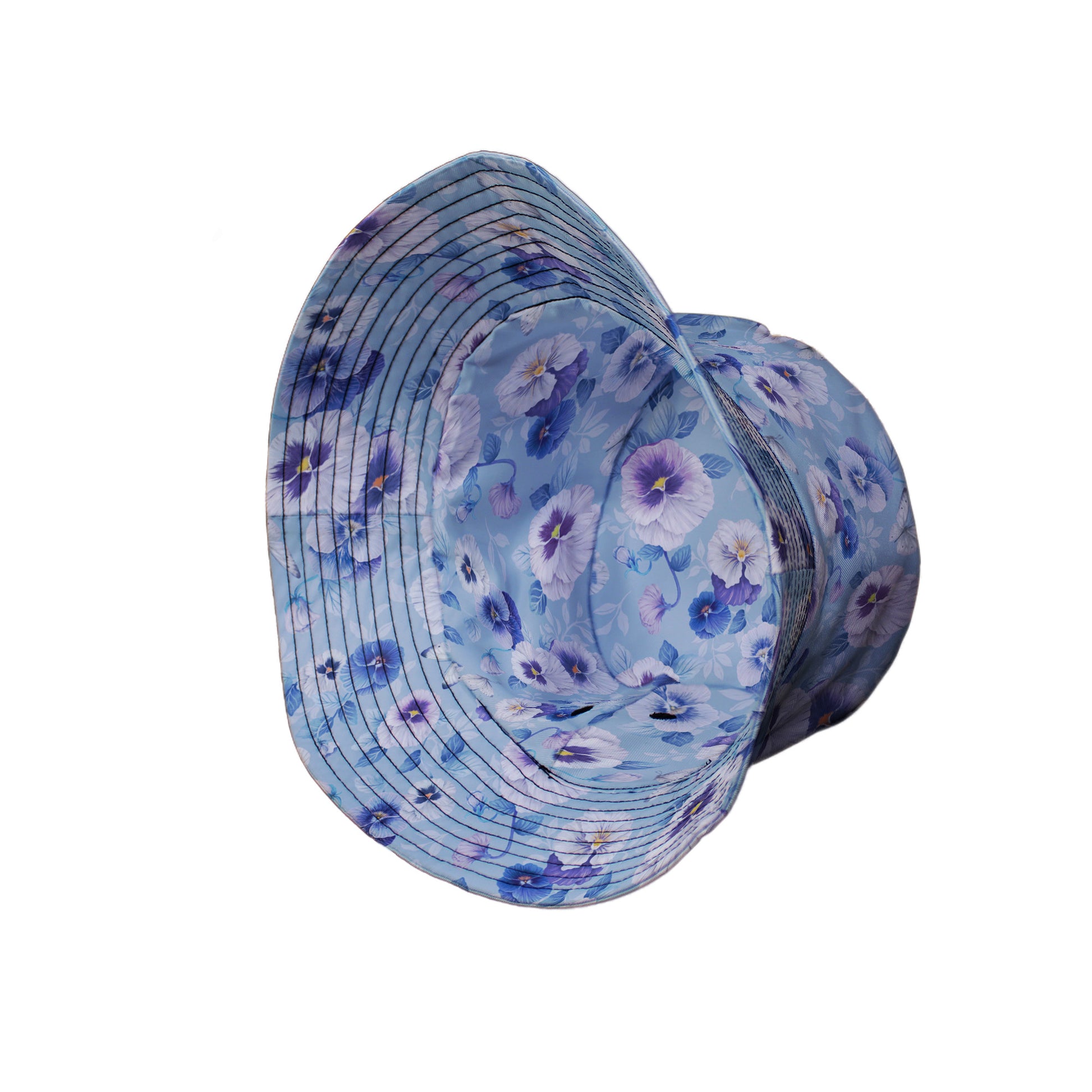 Velvet Pansies Bucket Hat Side View