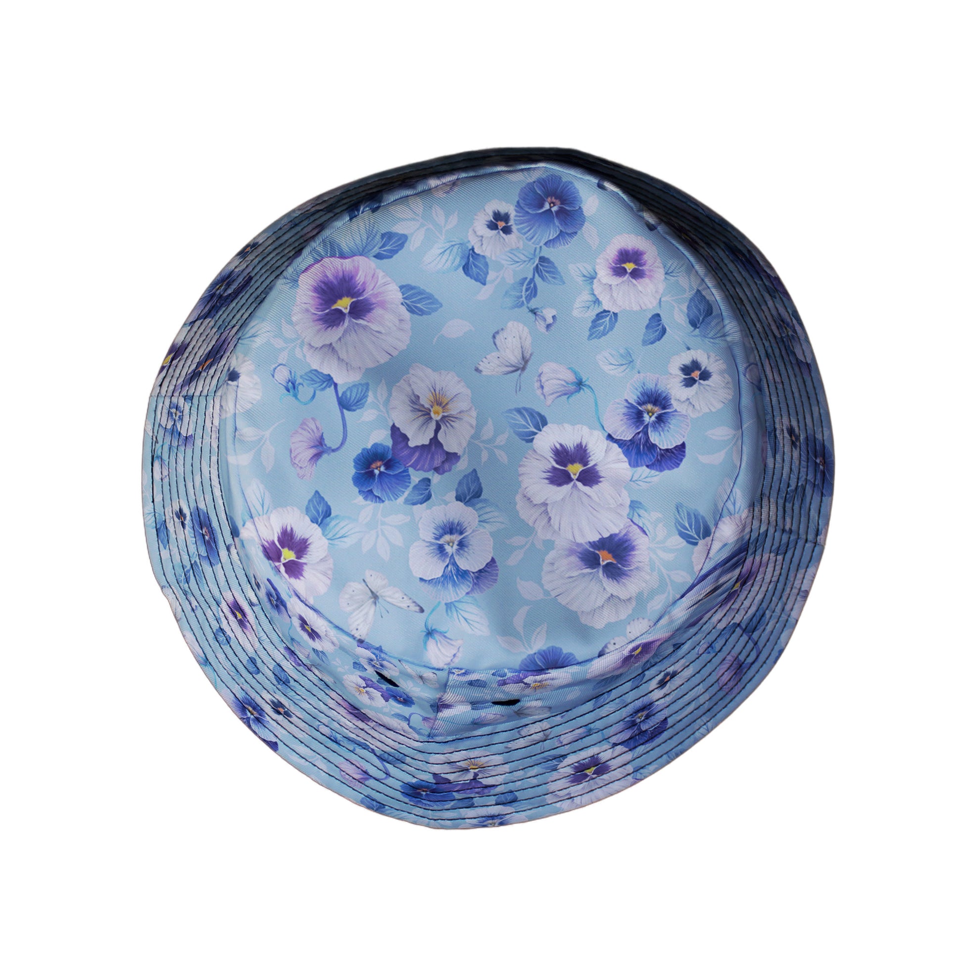 Velvet Pansies Bucket Hat Top View