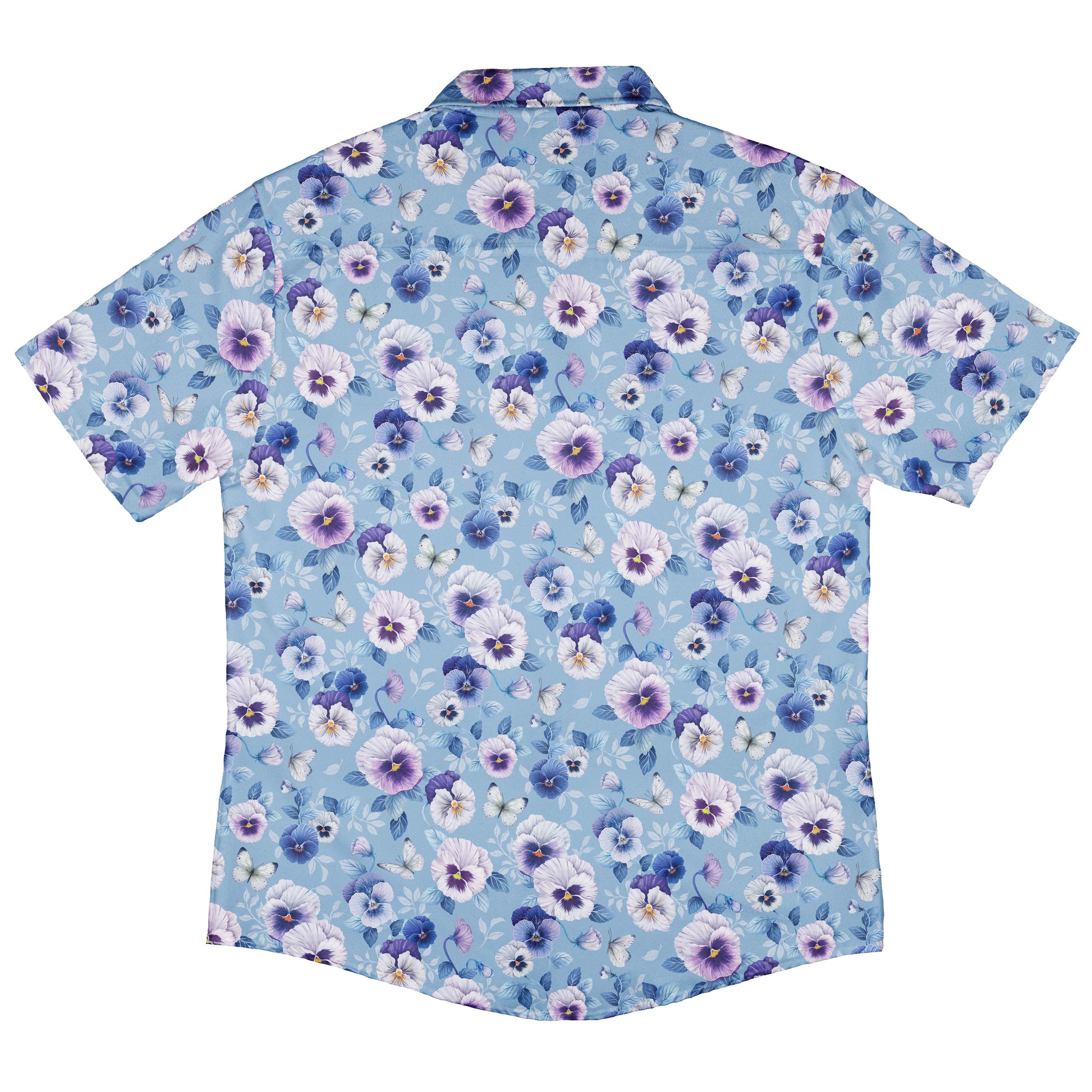 Velvet Pansies Button Up Shirt Back