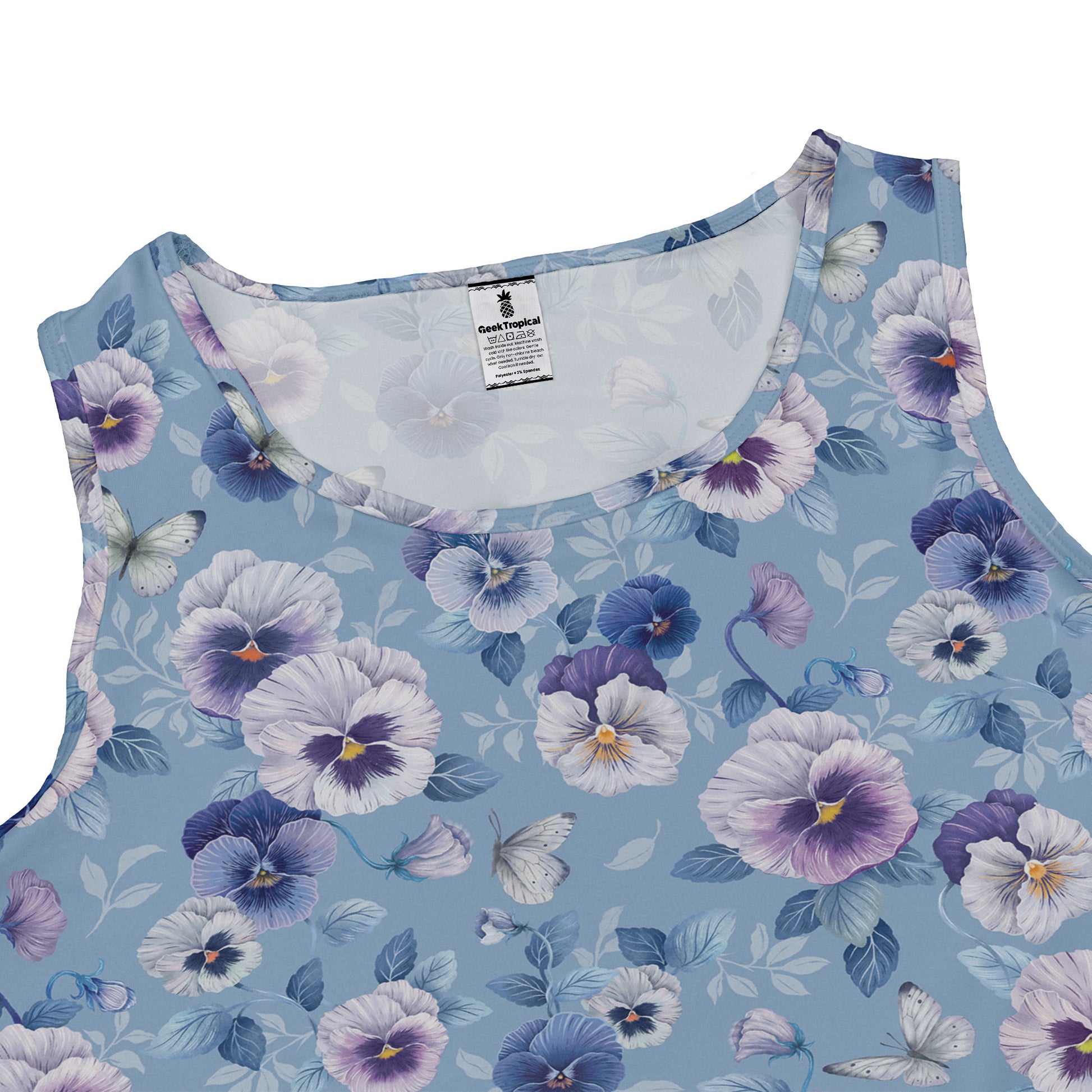 Velvet Pansies Sleeveless Dress close front