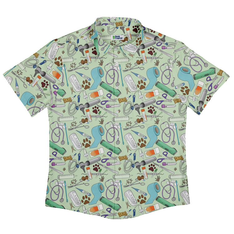 Vet Tech Button Up Shirt Geek Nerd 0925 adult sizing All Adult Button Up Shirts