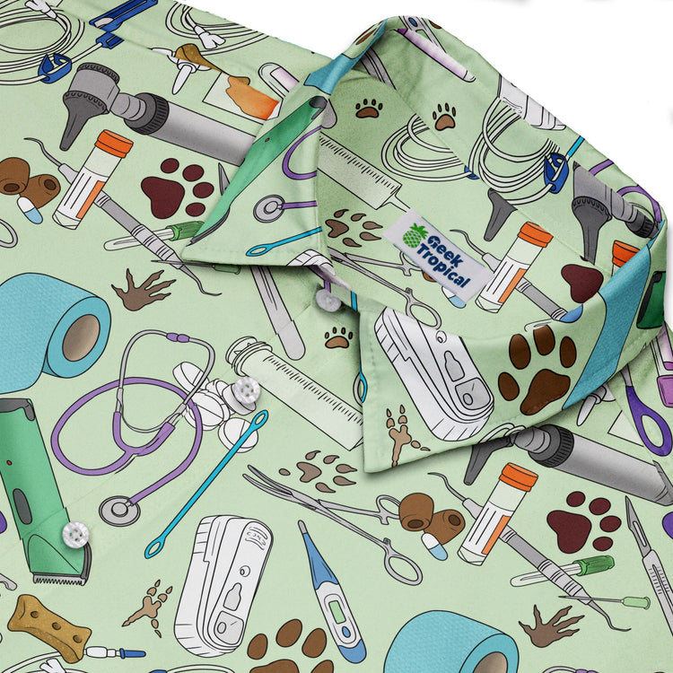 Vet Tech Button Up Shirt Geek Nerd 0925 adult sizing All Adult Button Up Shirts